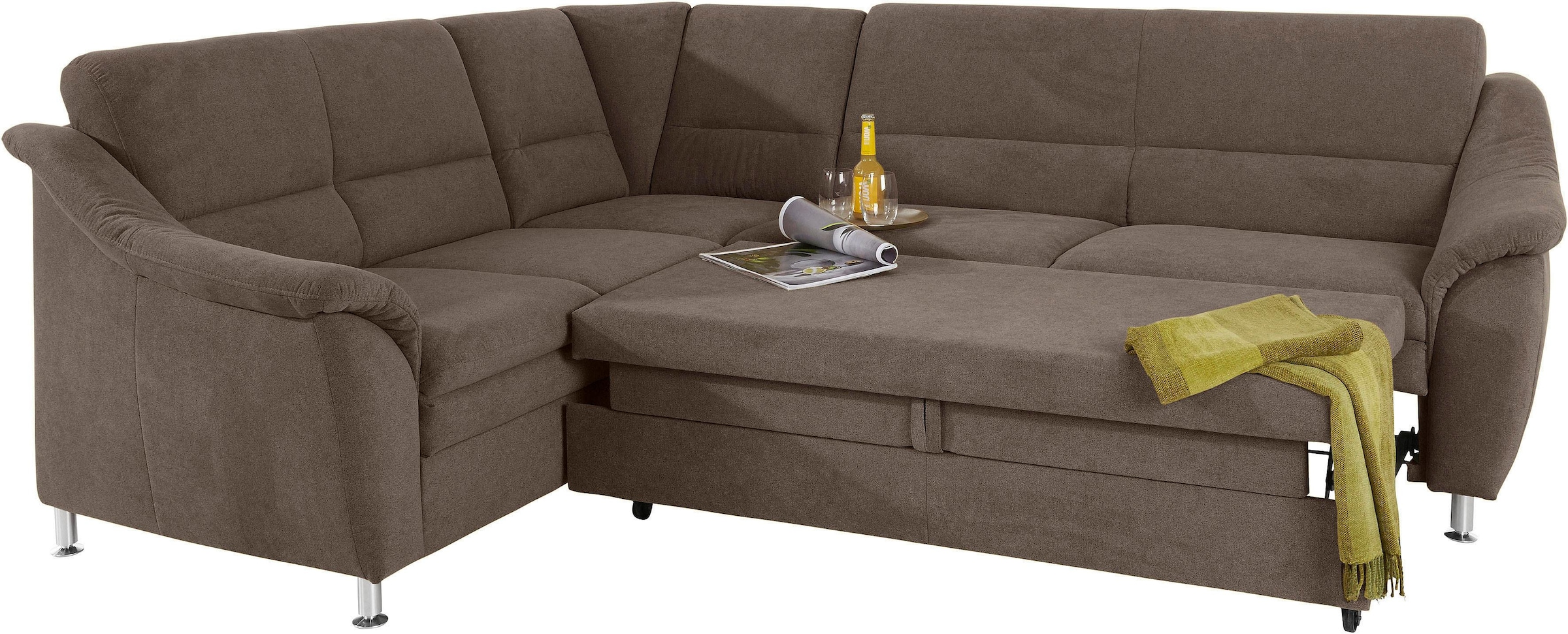 Places of Style Ecksofa »Cardoso L-Form«, Federkern, wahlweise mit Bett, Schubkasten, teilweise Relaxfunktion