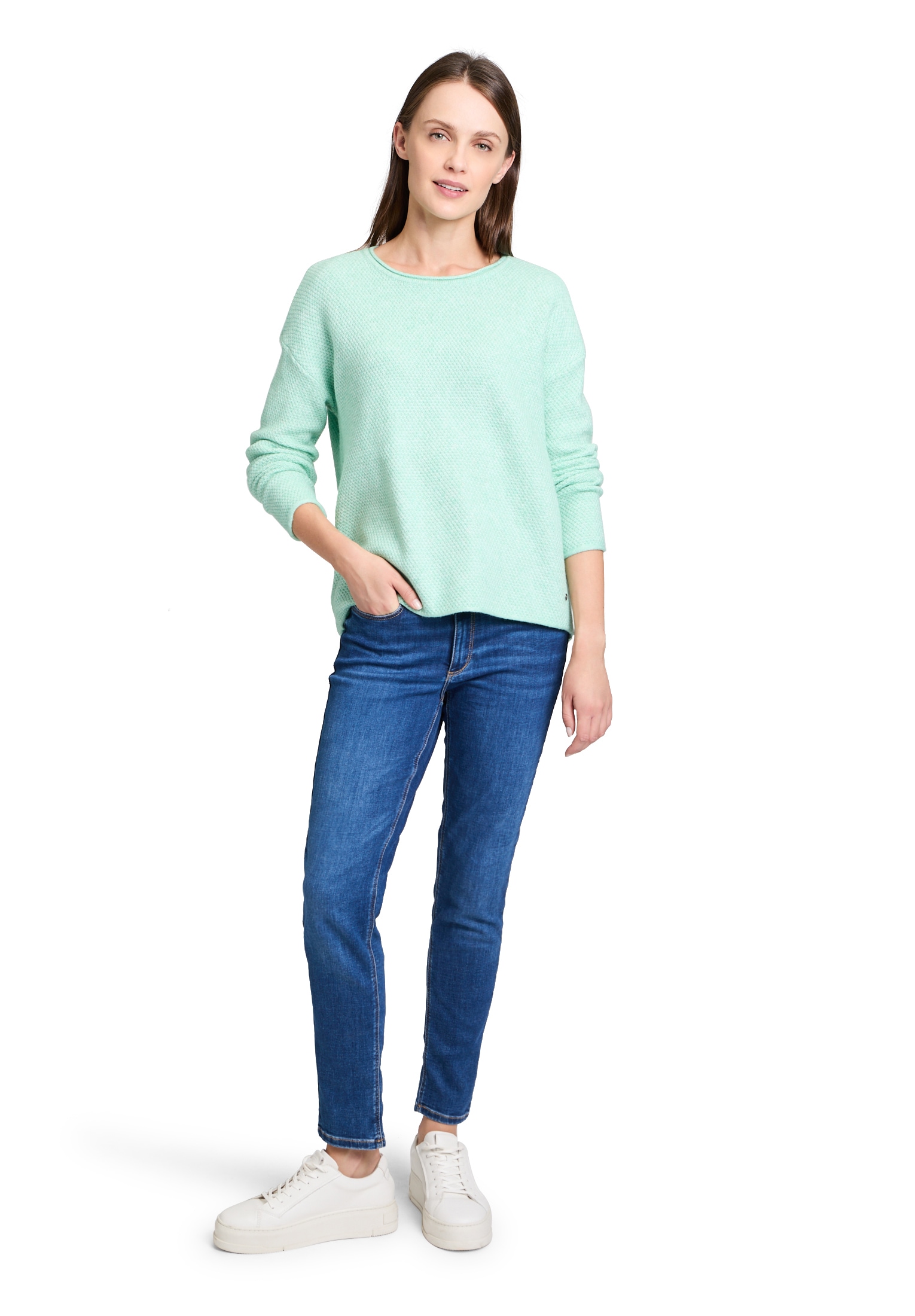 Betty&Co Strickpullover »Betty & Co Strickpullover mit Rundhalsausschnitt«, (1 tlg.), Struktur
