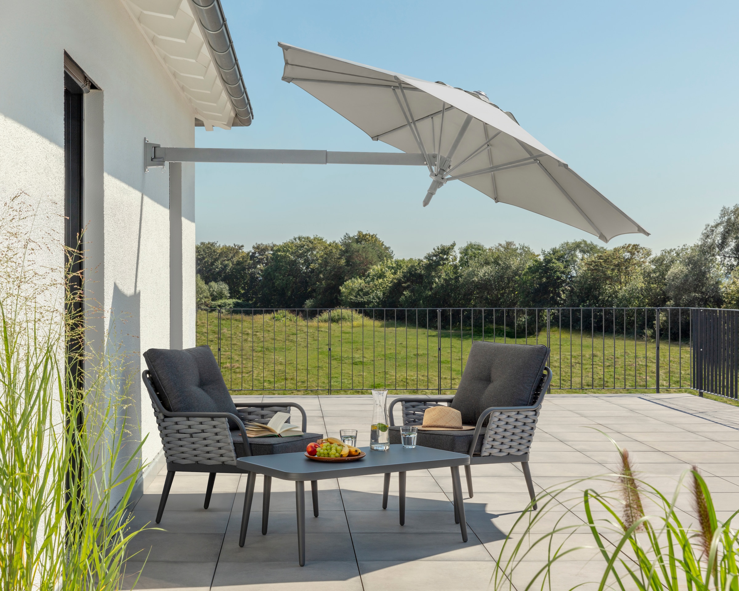 Schneider Schirme Sonnenschirm »»Muro« Wandschirm, Ø 250 cm«, hochwertiger Schattenspender für Ihren Garten