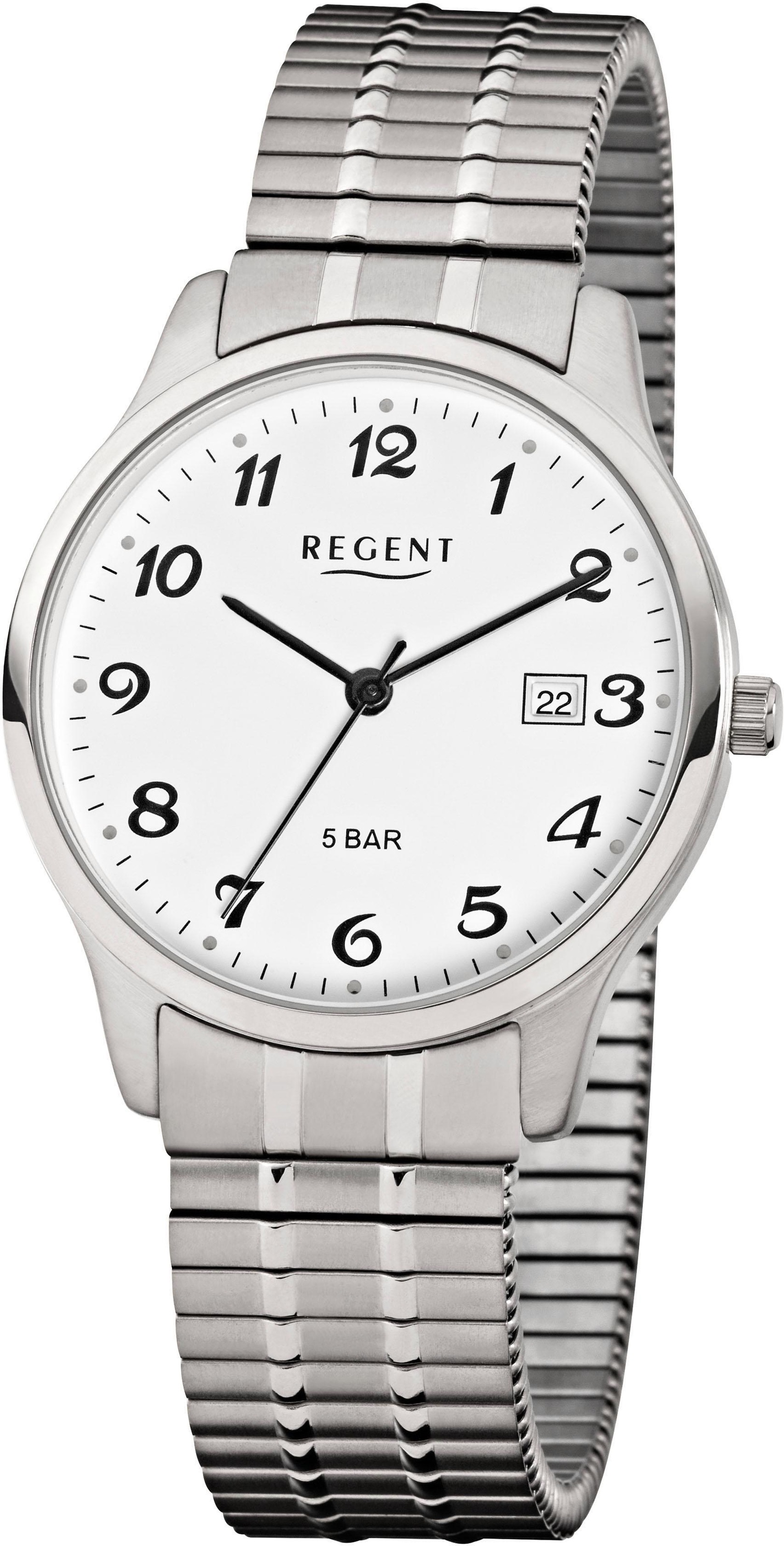 Regent Quarzuhr »1751.44.99, F875«, Armbanduhr, Herrenuhr, mit Zugband, Datum