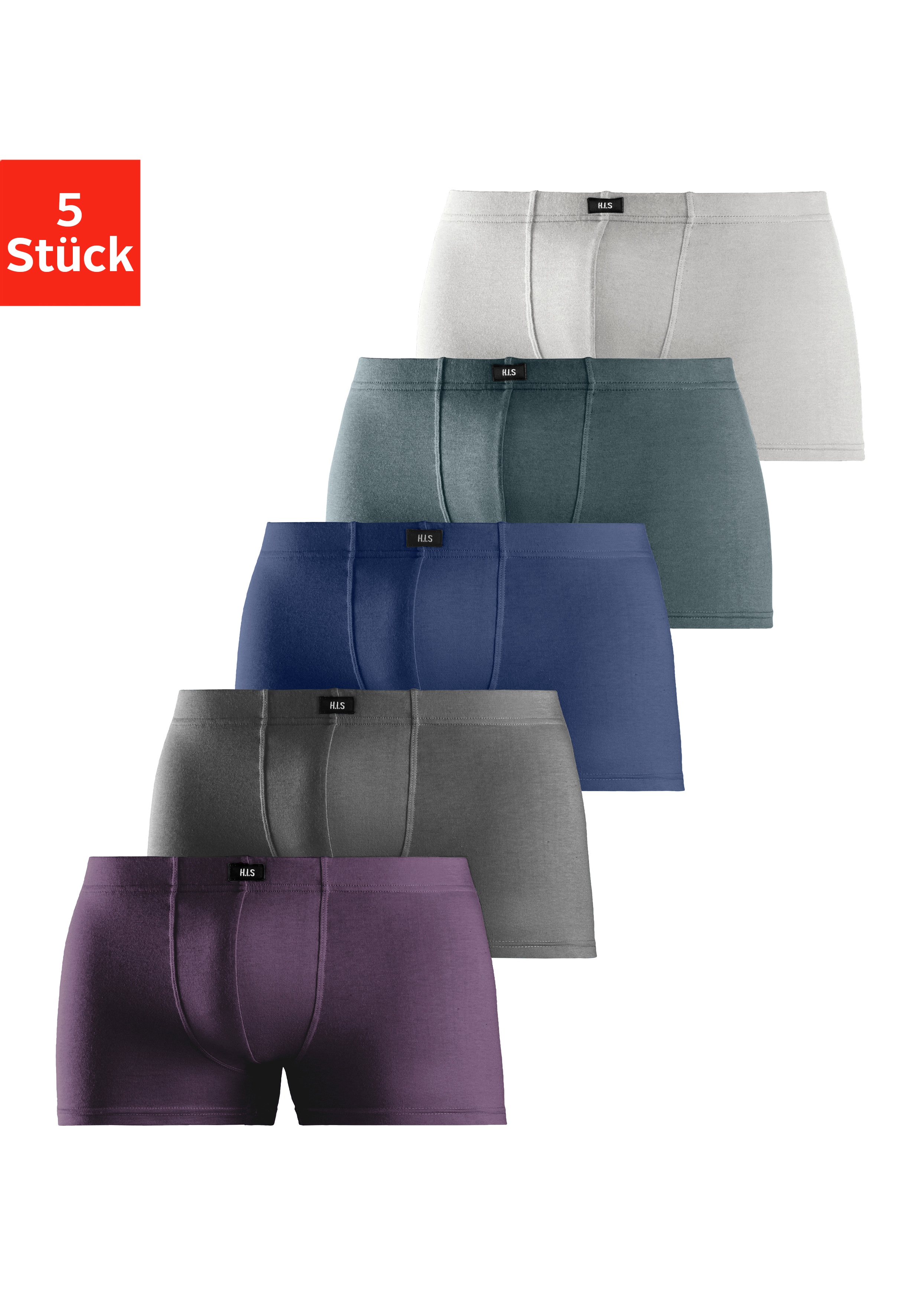 H.I.S Boxer "Boxershorts für Herren" Packung, 5 Stk. aus Baumwolle