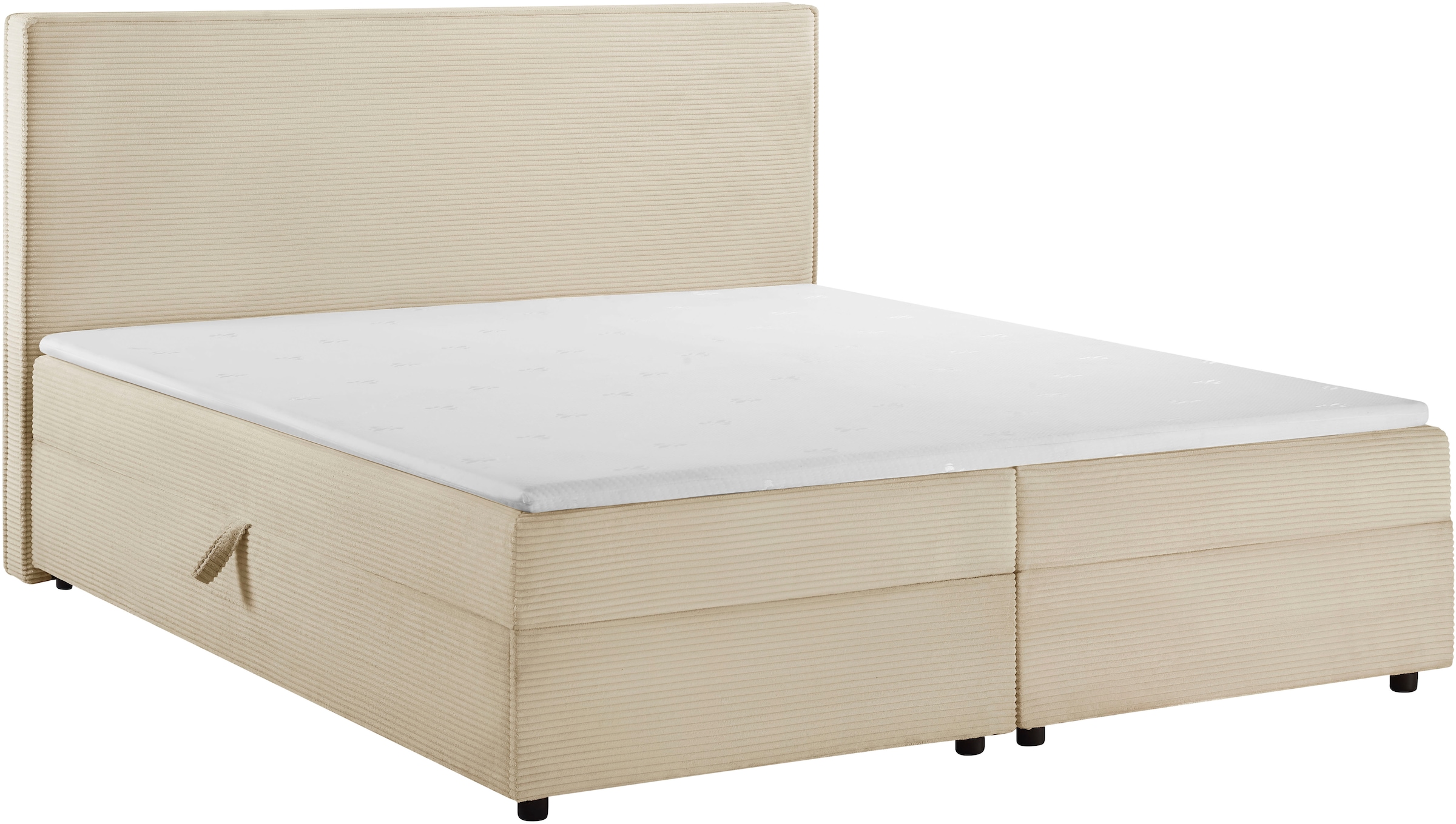 OTTO home Boxbett »Eliaas inkl. Bettkasten und Topper, Liegefläche 180x200cm« erhältlich in hochwertigem Cord-Stoff und der Größe 180x200cm