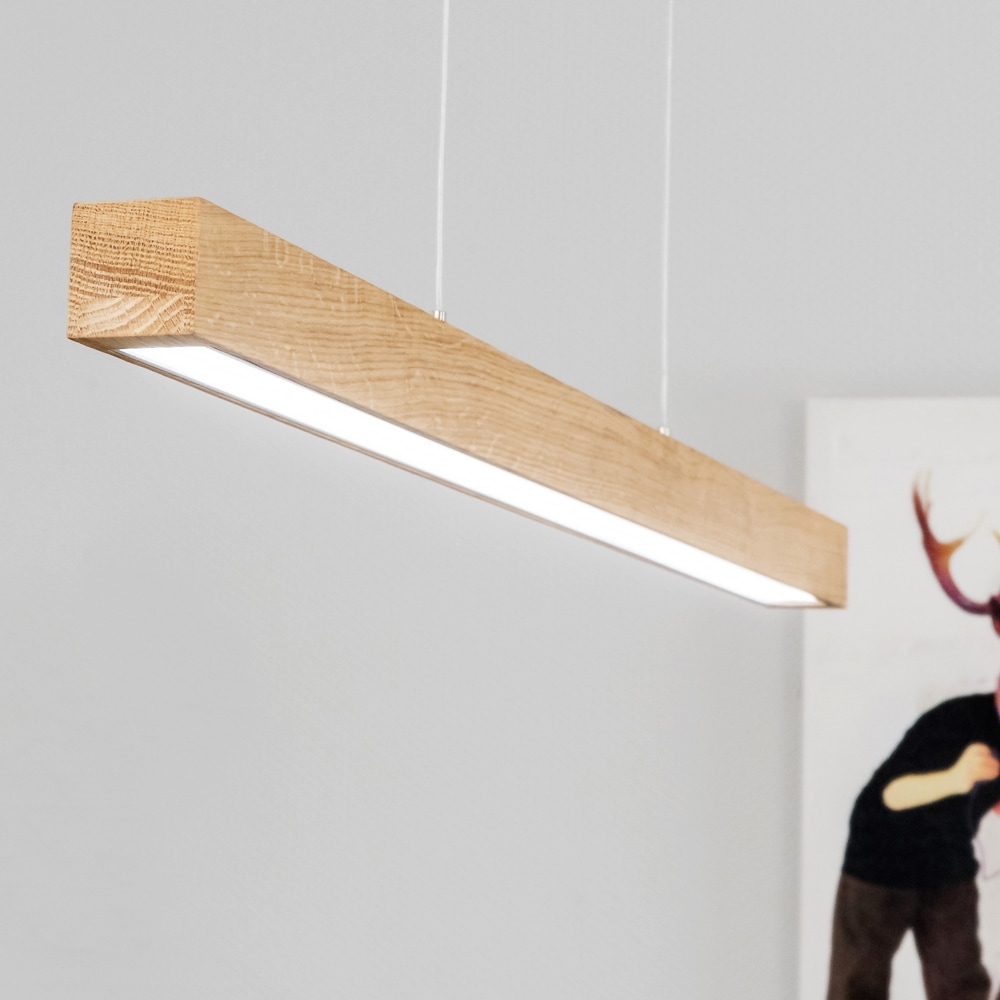 SPOT Light Pendelleuchte »SMAL«, 1 flammig, Leuchtmittel LED-Modul | LED fest integriert, Hängeleuchte, Eichenholz, mit integriertem 24V-LED-Modul, Touch Dimmer