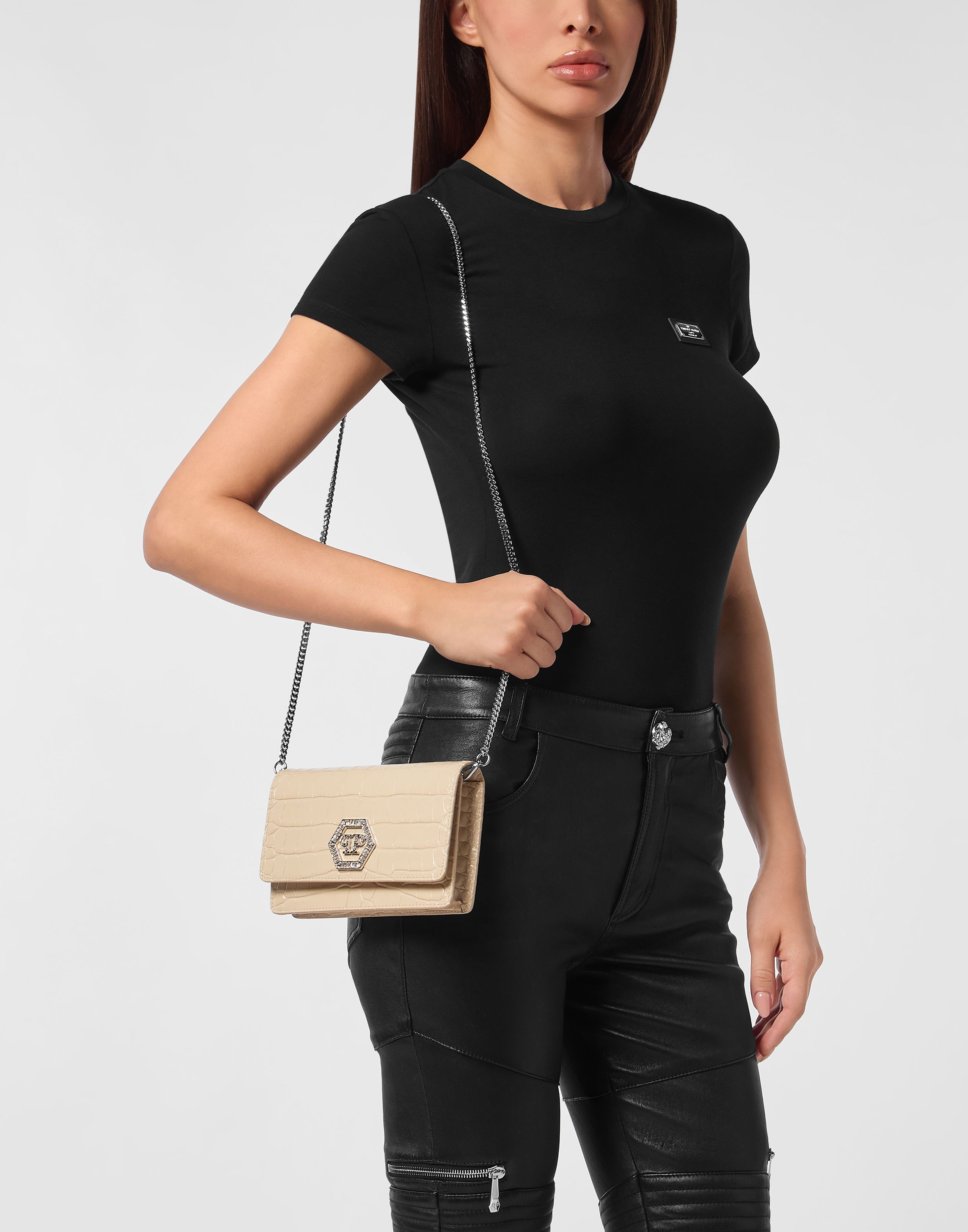 PHILIPP PLEIN Clutch »Hexagon Crocco Print«