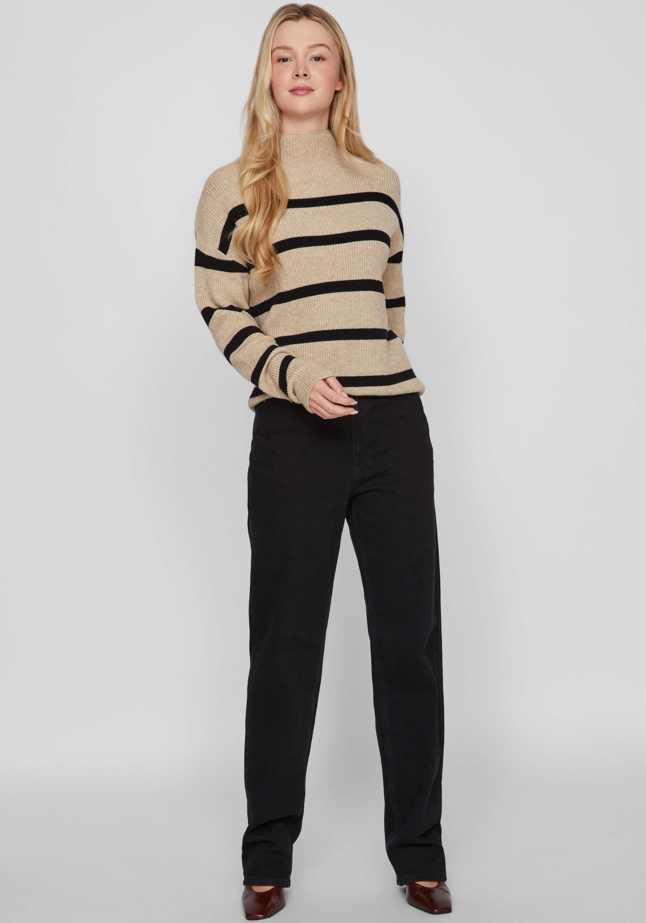 Vila Stehkragenpullover »VIRIL MOCKNECK L/S KNIT RIB TOP 2- NOOS«