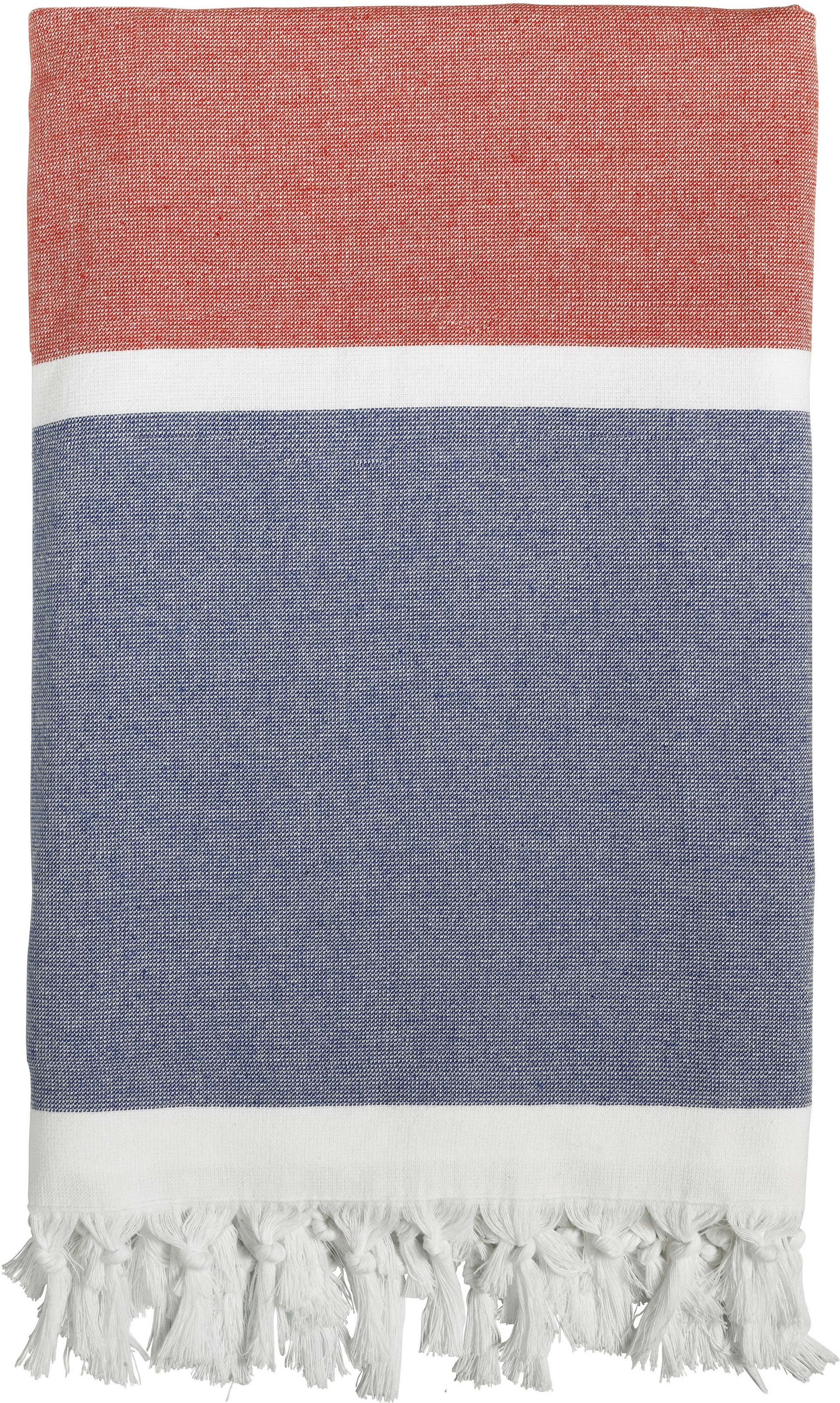 TOM TAILOR HOME Strandtuch »Hamam«, (1 St., Strandtuch 90 x 180 cm), saugfähig, leicht, ideal für Strand, Freibad + Wellness, mit Fransen