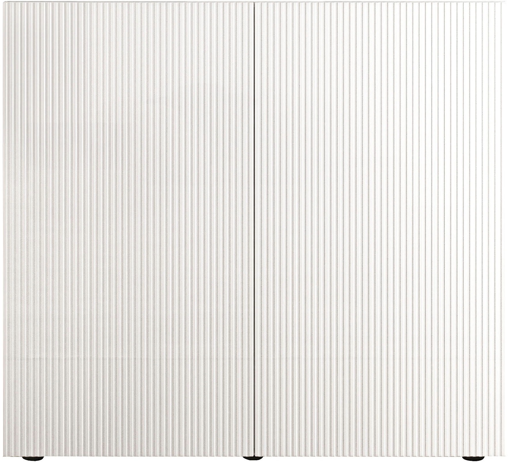 INOSIGN Highboard »Rio, Höhe 111 cm, Breite 120 cm, Stauraumschrank, Kommode, 2 Türen,«, geriffelte MDF-Fronten, modern u. elegant, viel Stauraum