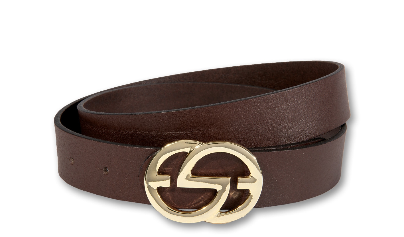 Silbergift Koppelgürtel "Koppelgürtel mit effektvoller goldener Doppel-G-Sc günstig online kaufen