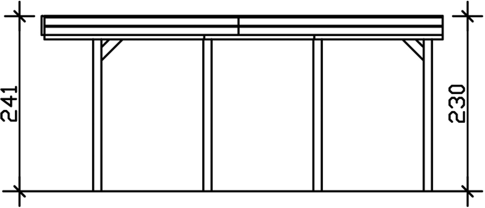 Skanholz Einzelcarport »Friesland«, Holz, 270 cm, Nussbaum