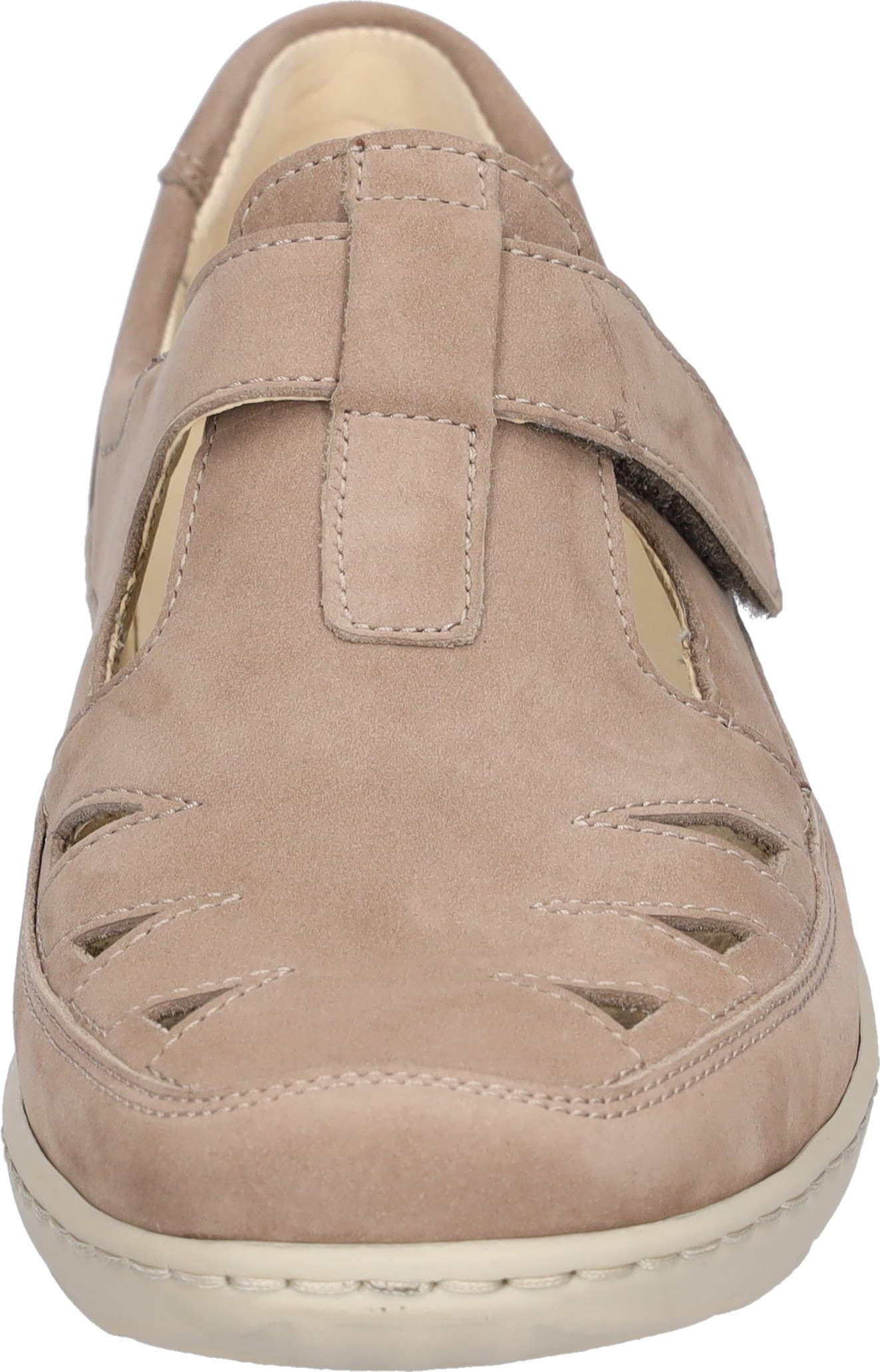 Klettschuh WALDLÄUFER "HENNI", Damen, Gr. 3,5 (36), beige, Nubukleder, unifarben, Schuhe Klettschuh, Halbschuh, Bequemschuh in Komfortweite H (= sehr weit) 3