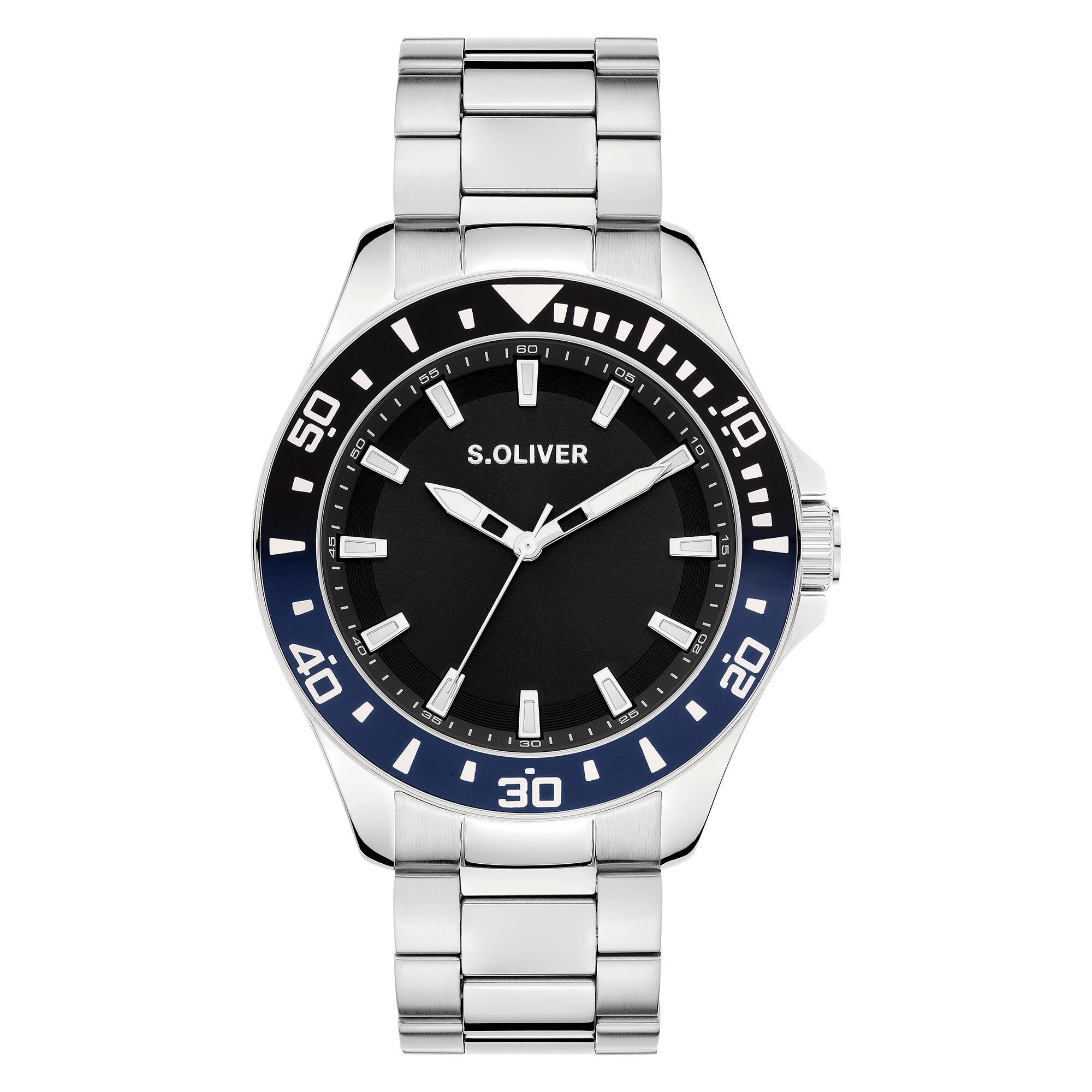 s.Oliver Quarzuhr »Solid Time« Armbanduhr, Herrenuhr, Edelstahlarmband, analog