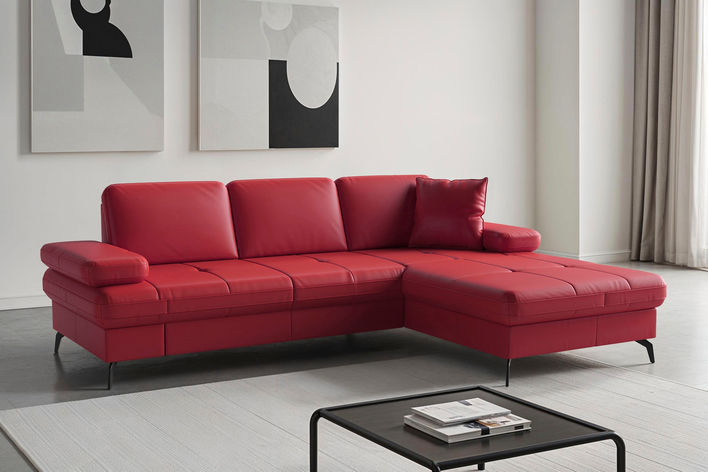 Sit & More Morris Jubi Corner Sofa Fire Red 247cm 10