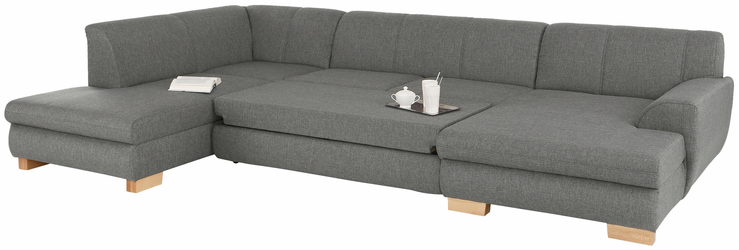Home affaire Wohnlandschaft "Nika zeitlos und elegant, viel Platz, U-Form" günstig online kaufen