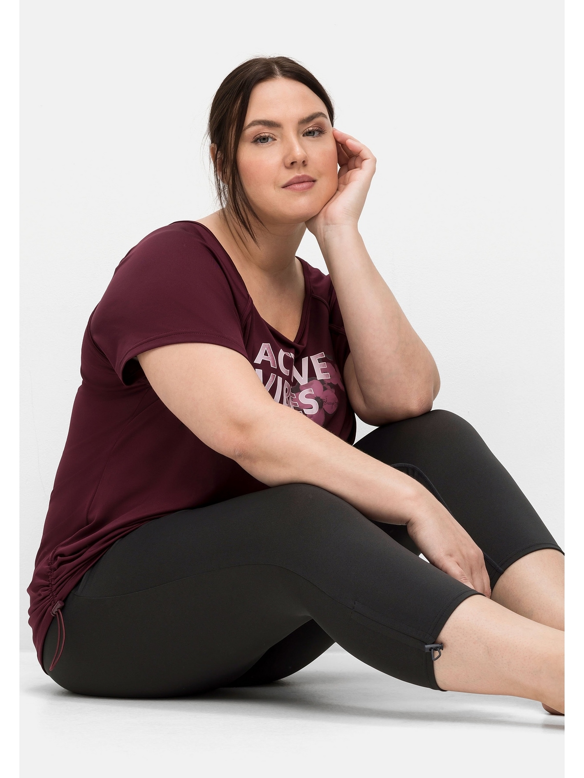Sheego Leggings »Große Größen«, aus Funktionsware, mit raffiniertem Bund