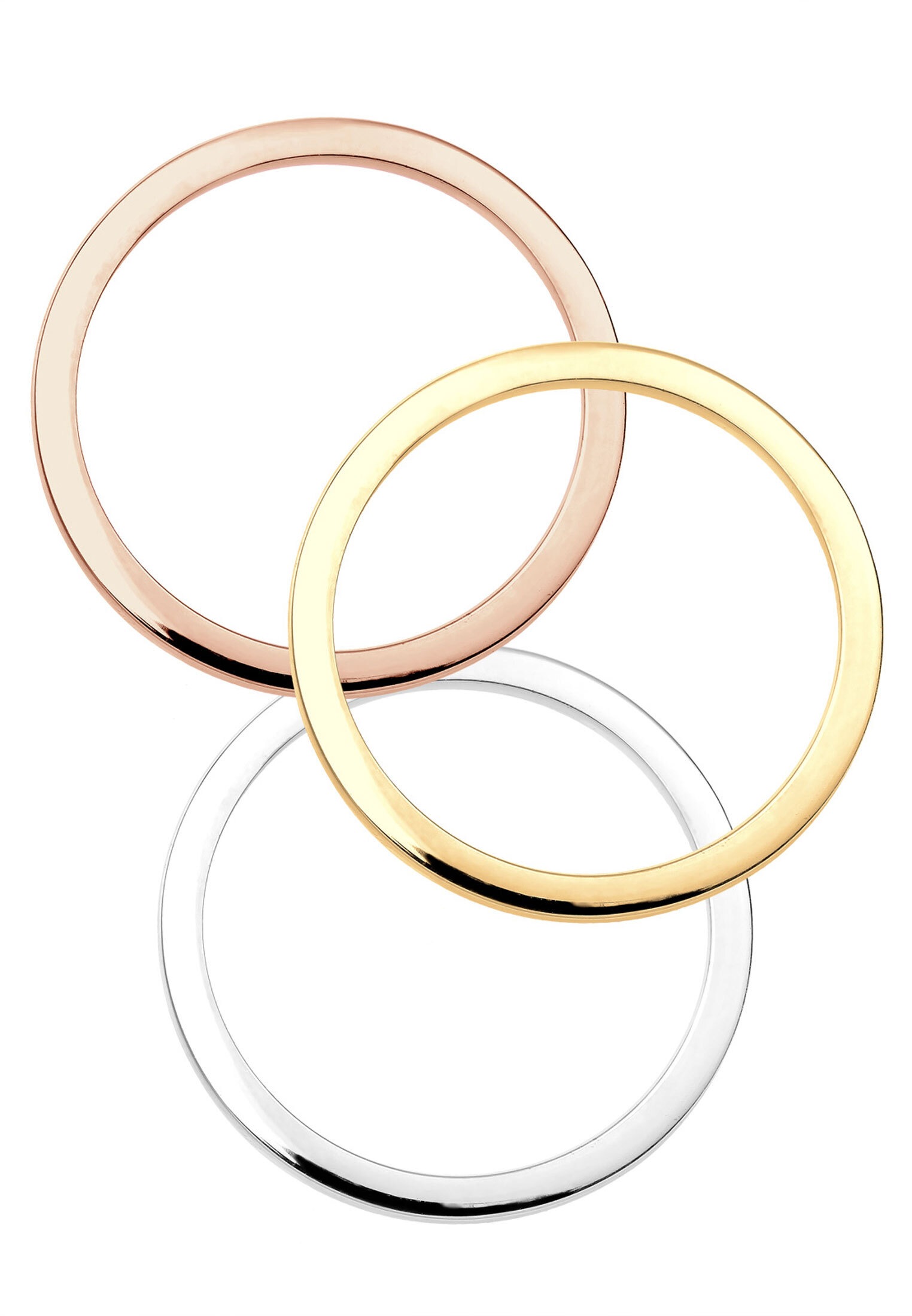 Elli Ring-Set »(Set,3 tlg) "Stacking-Rings" Tricolor 925 Silber«