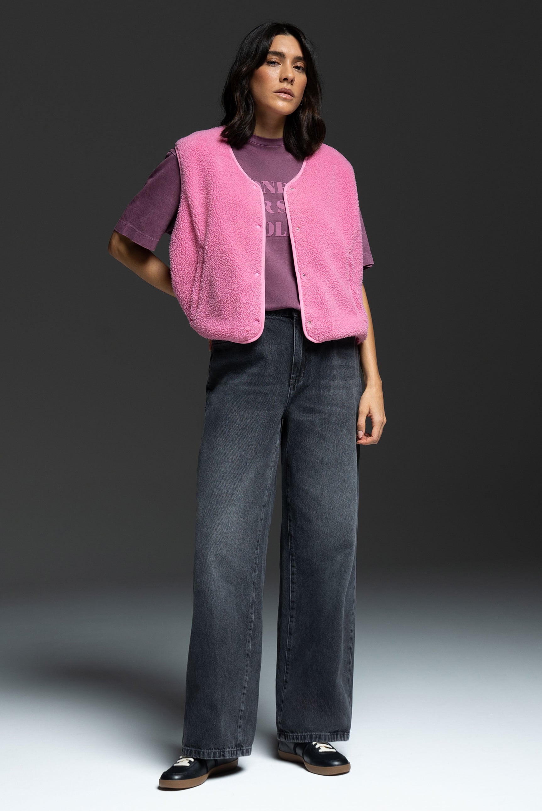 SENSES.THE LABEL Plüschweste mit Reißverschlusstaschen