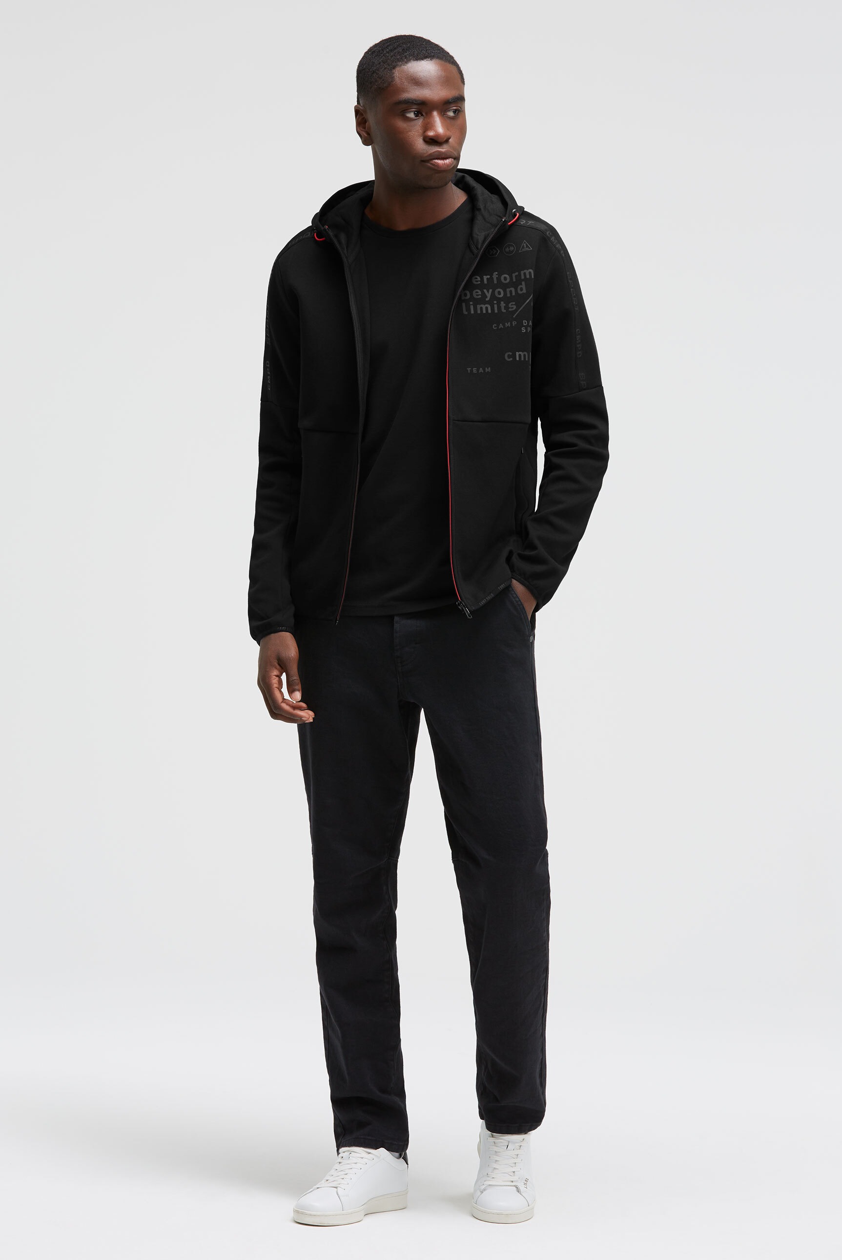 CAMP DAVID Kapuzensweatjacke mit elastischen Saumabschlüssen