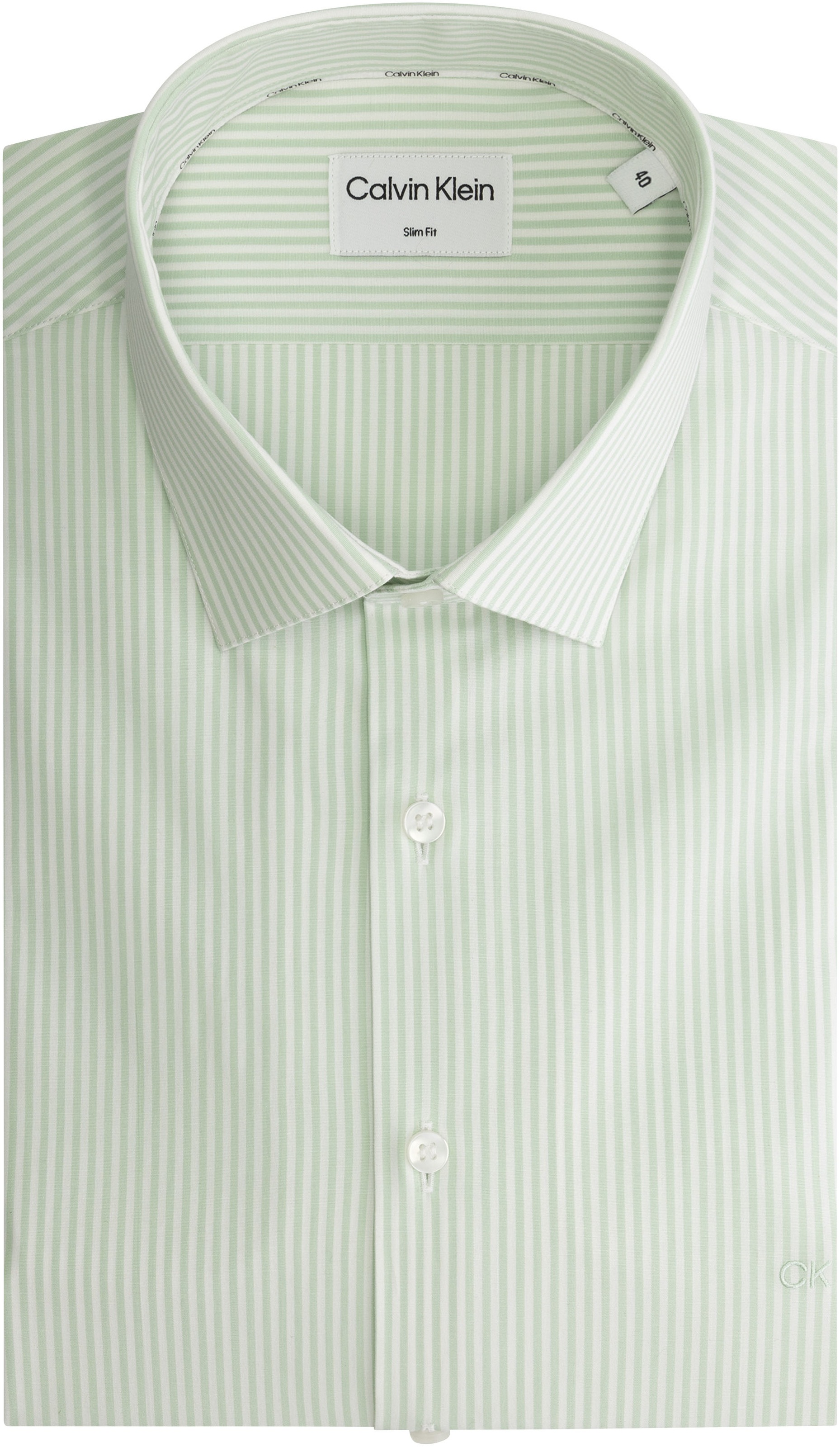 Calvin Klein Langarmhemd »POPLIN STRIPE SLIM SHIRT« mit Logoprägung