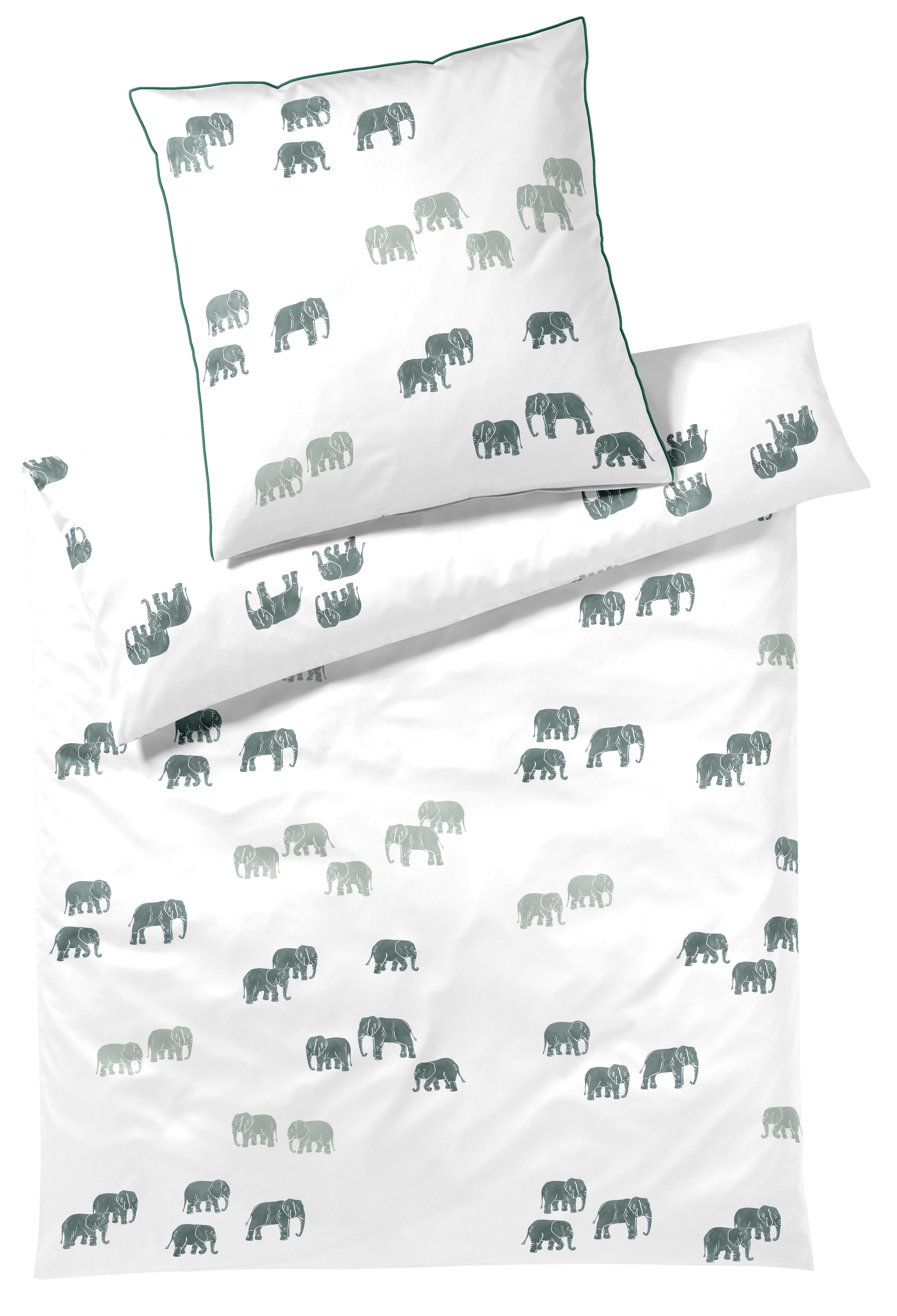 Elegante Bettwäsche "Elephant Walk" 2 Stk. tlg. angenehmes Hautgefühl günstig online kaufen