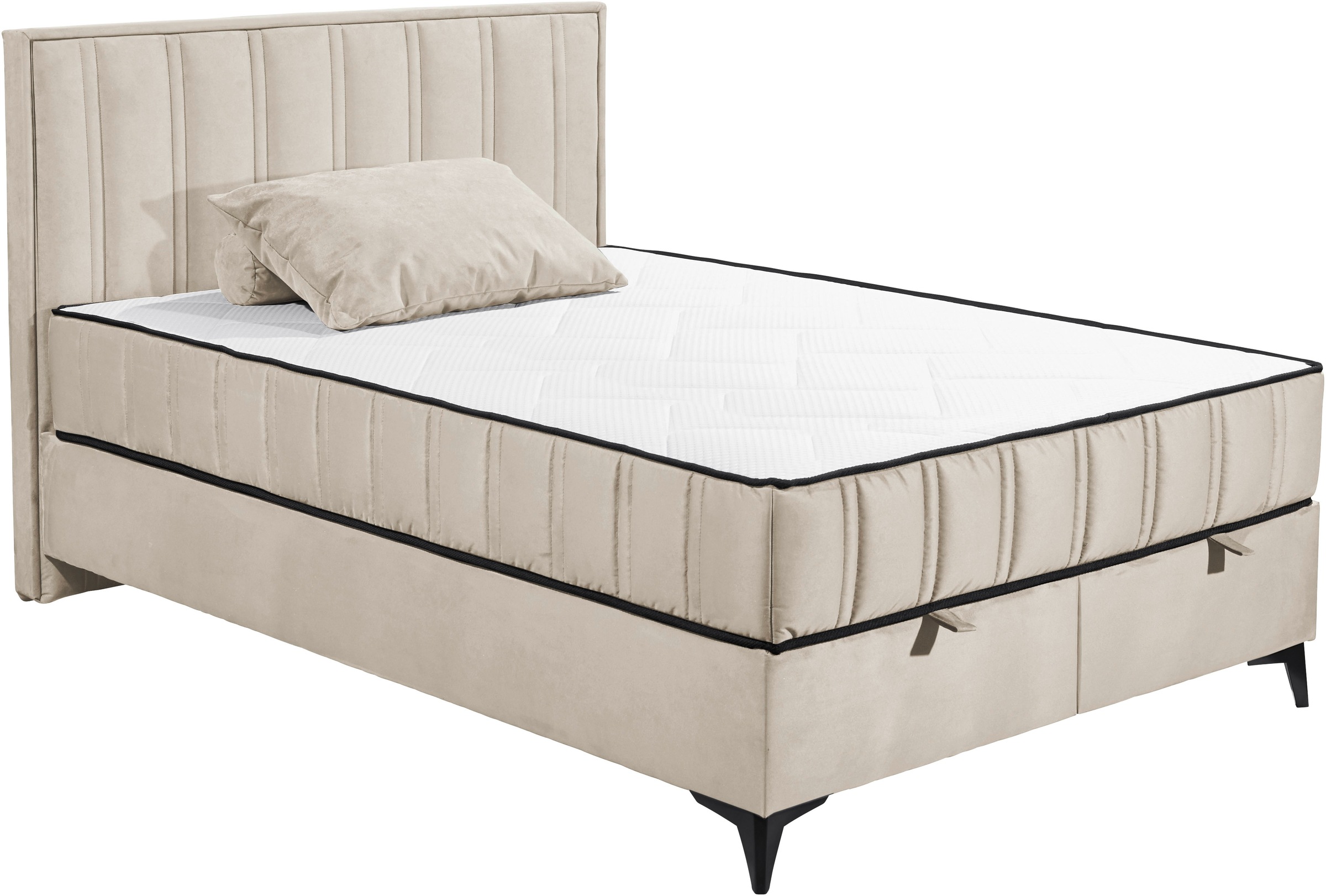 ED EXCITING DESIGN Boxbett »Monroe inkl. Bettkasten, erhältlich in den Breiten 120cm & 140cm«, Duo-Matratze - feste Seite mit Kokosmatte