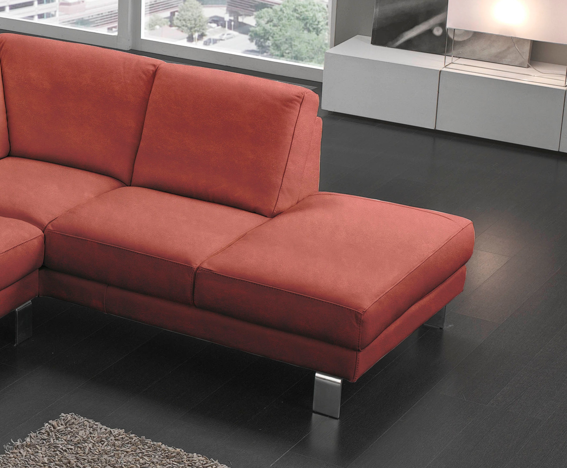 Egoitaliano Ecksofa »Shakira, Design und Sitzkomfort auf hohem Niveau, tolle Details«, mit Ottomane, L-Form, elegante Metallfüße