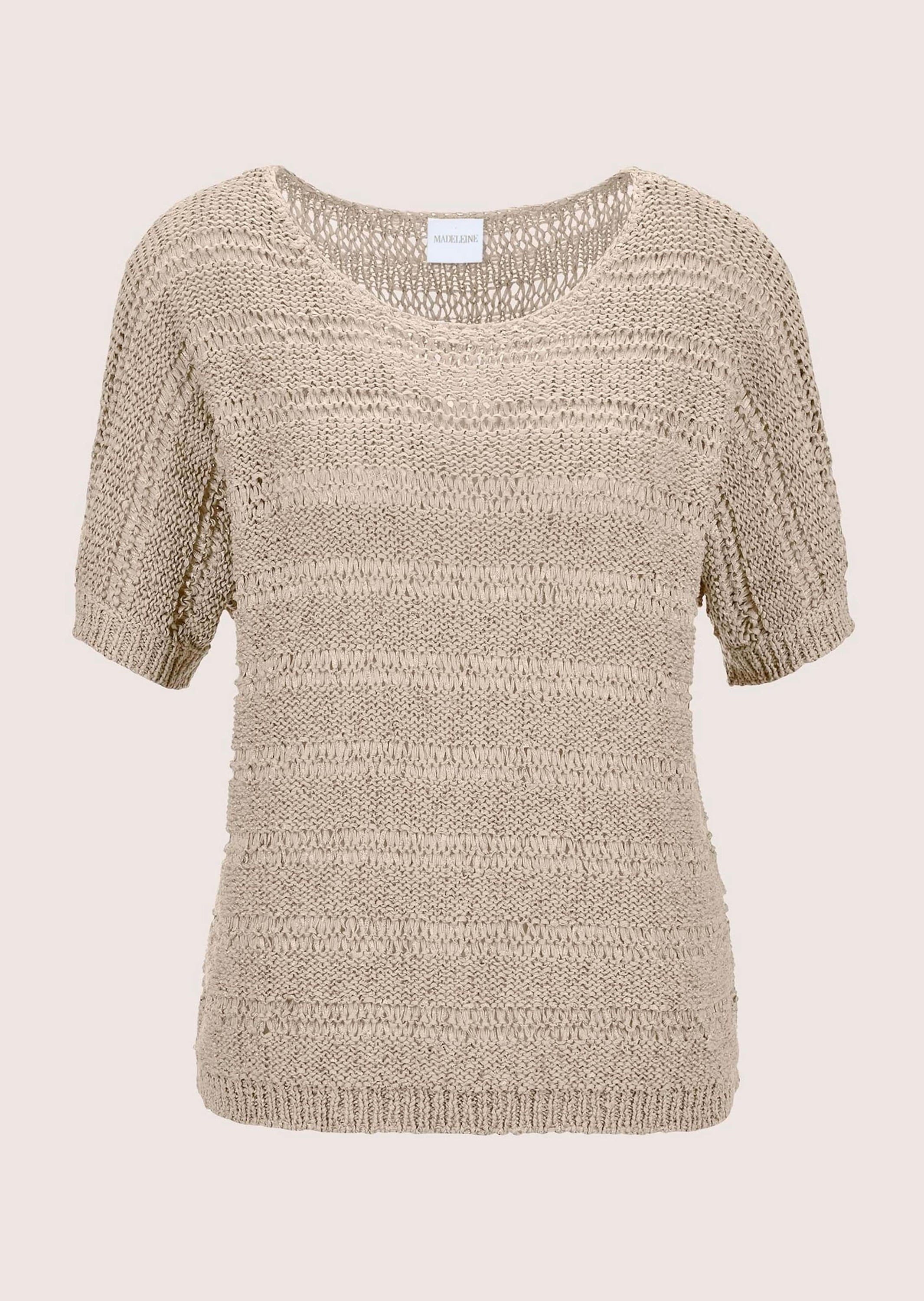 MADELEINE Longpullover "Pullover Ajour-Pullover mit Glanz-Effekt"