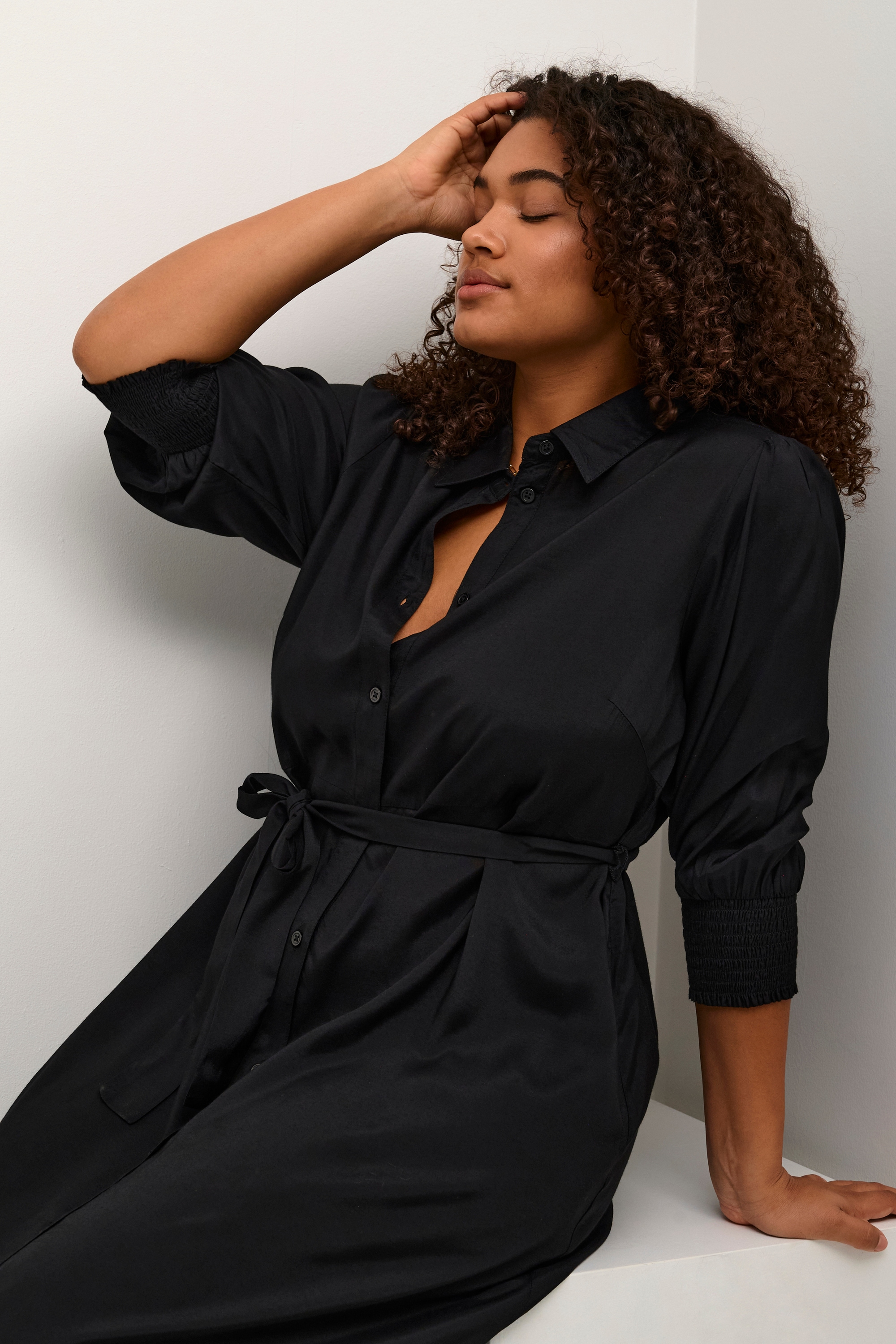 KAFFE Curve Midikleid »Damen Kleid KCemina«
