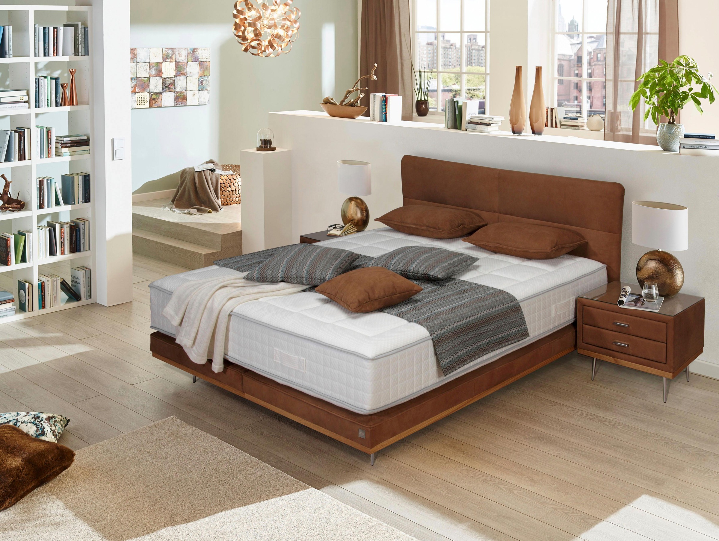 ADA premium Boxspringbett »Teana«, mit Metallfuß und Holzleiste, in 3 Größe