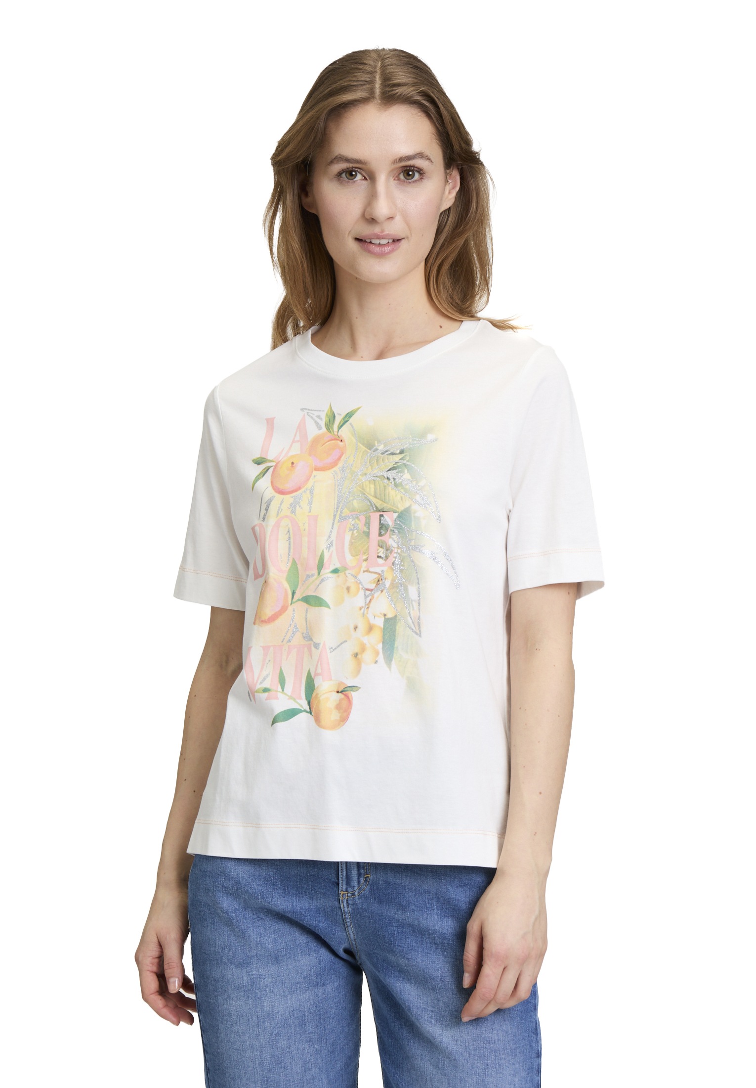 Cartoon Kurzarmshirt "Cartoon Damen Printshirt mit Rundhalsausschnitt", (1 günstig online kaufen