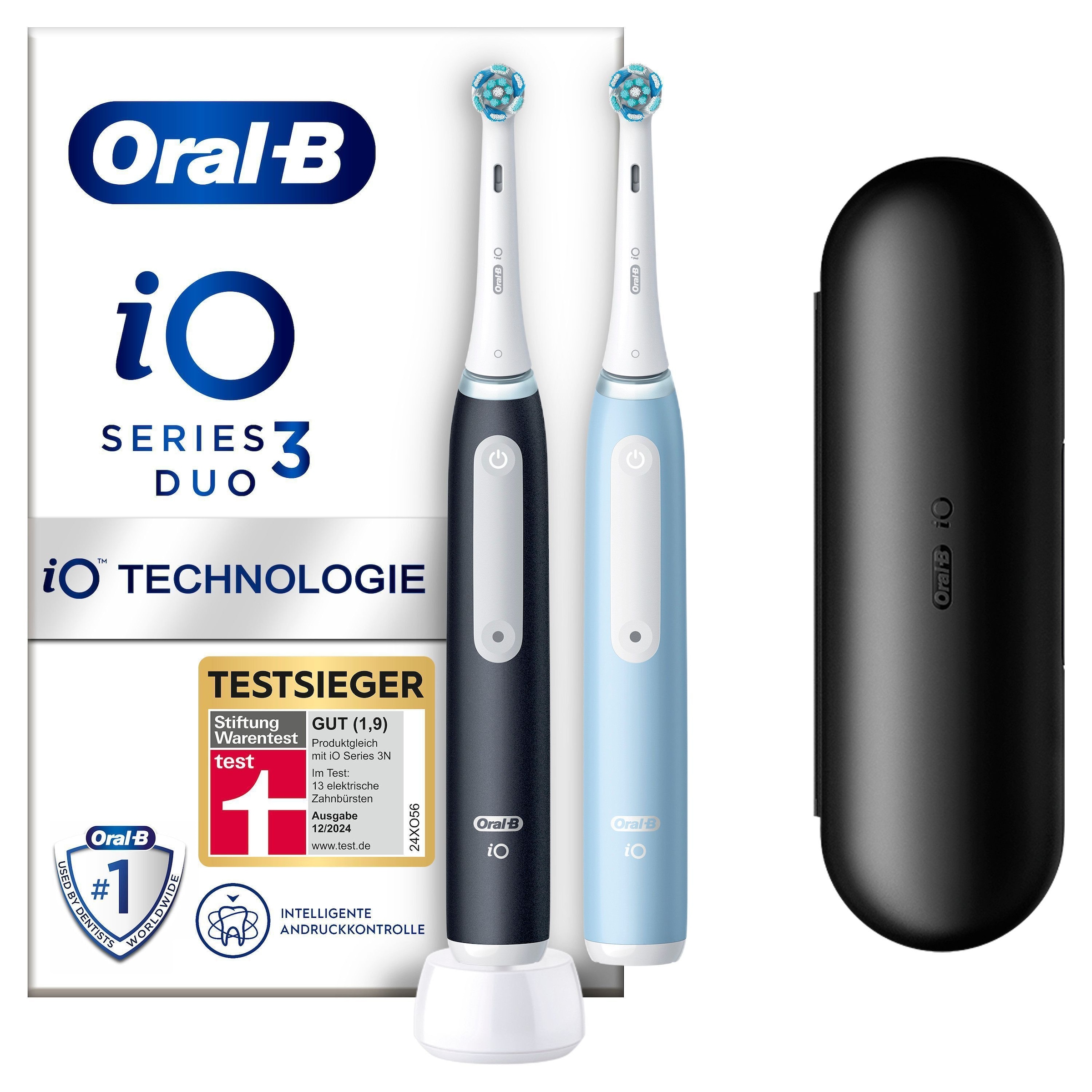 Oral-B Elektrische Zahnbürste »iO Series 3 Doppelpack«, 2 St. Aufsteckbürsten, Magnet-Technologie