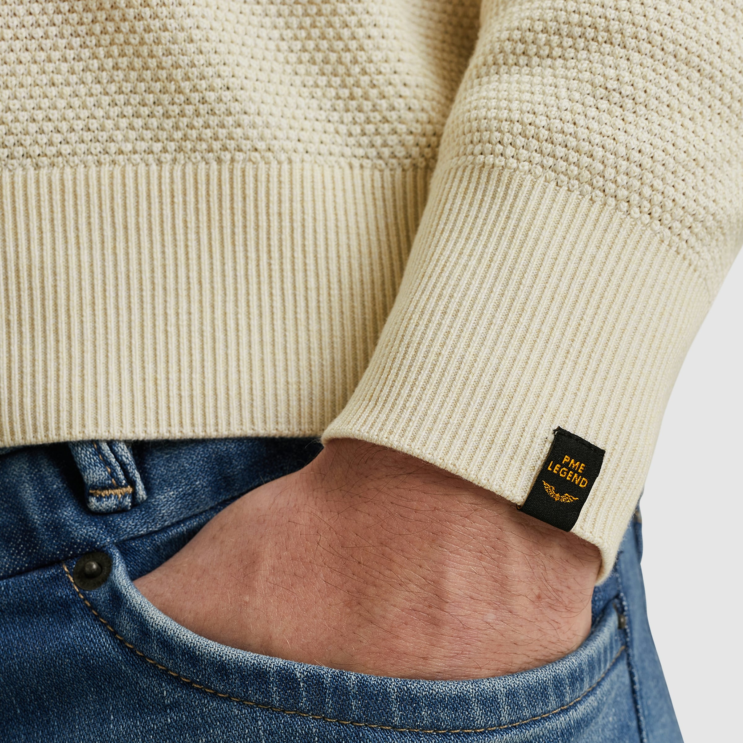 PME LEGEND Rundhalspullover, mit Logo Stickerei