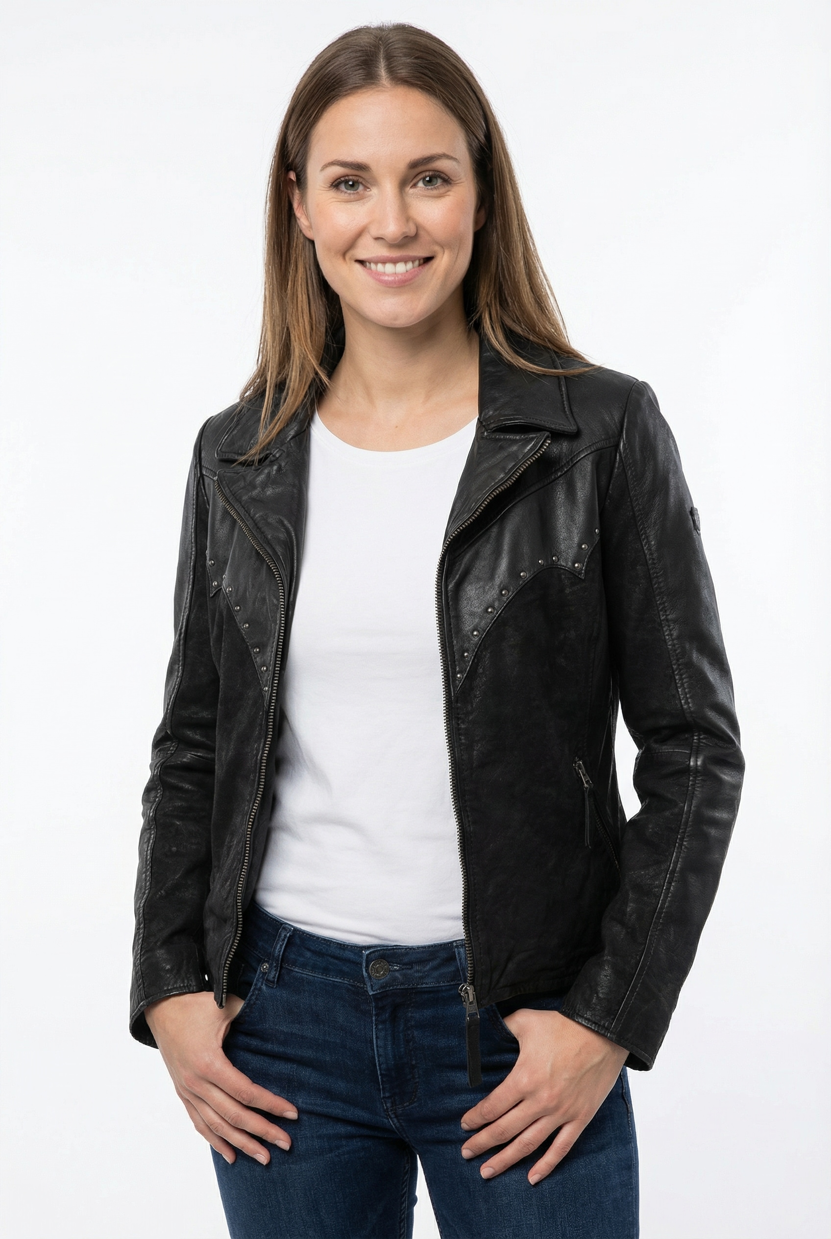 Mauritius Lederjacke "MWCollien" im Mix aus Nappa- und Nubukleder günstig online kaufen