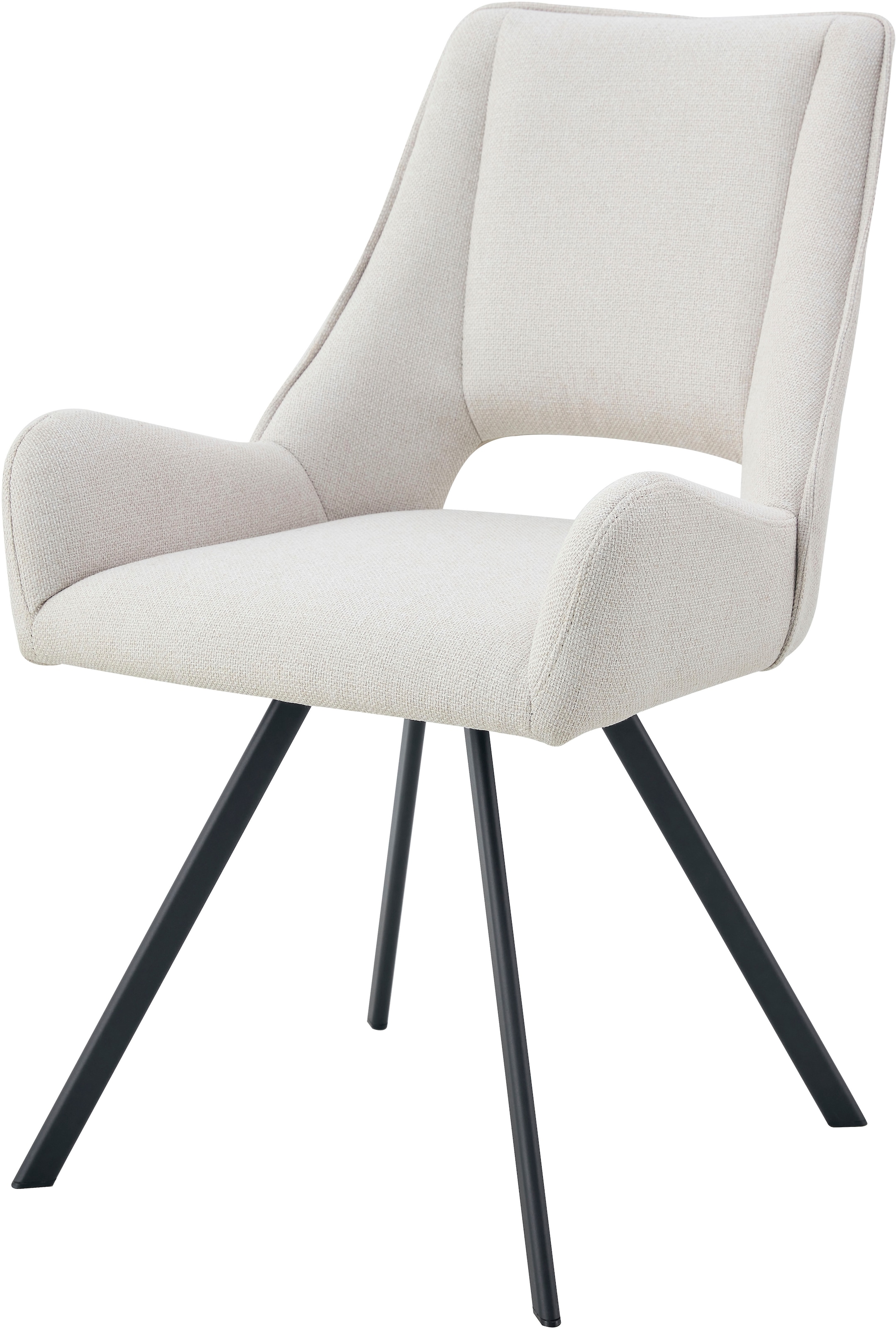 Home affaire Esszimmerstuhl »BRANDON, 2er Set, mit Metallgestell in matt schwarz« (Set) 2 Stk.in verschiedenen Farben, Belsatbarkeit pro Stuhl 120 kg