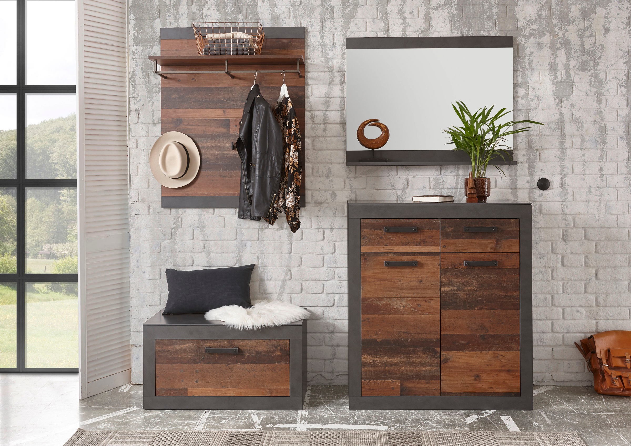Home affaire Garderoben-Set "BROOKLYN" Komplett-Set, bestehend aus Kommde, günstig online kaufen