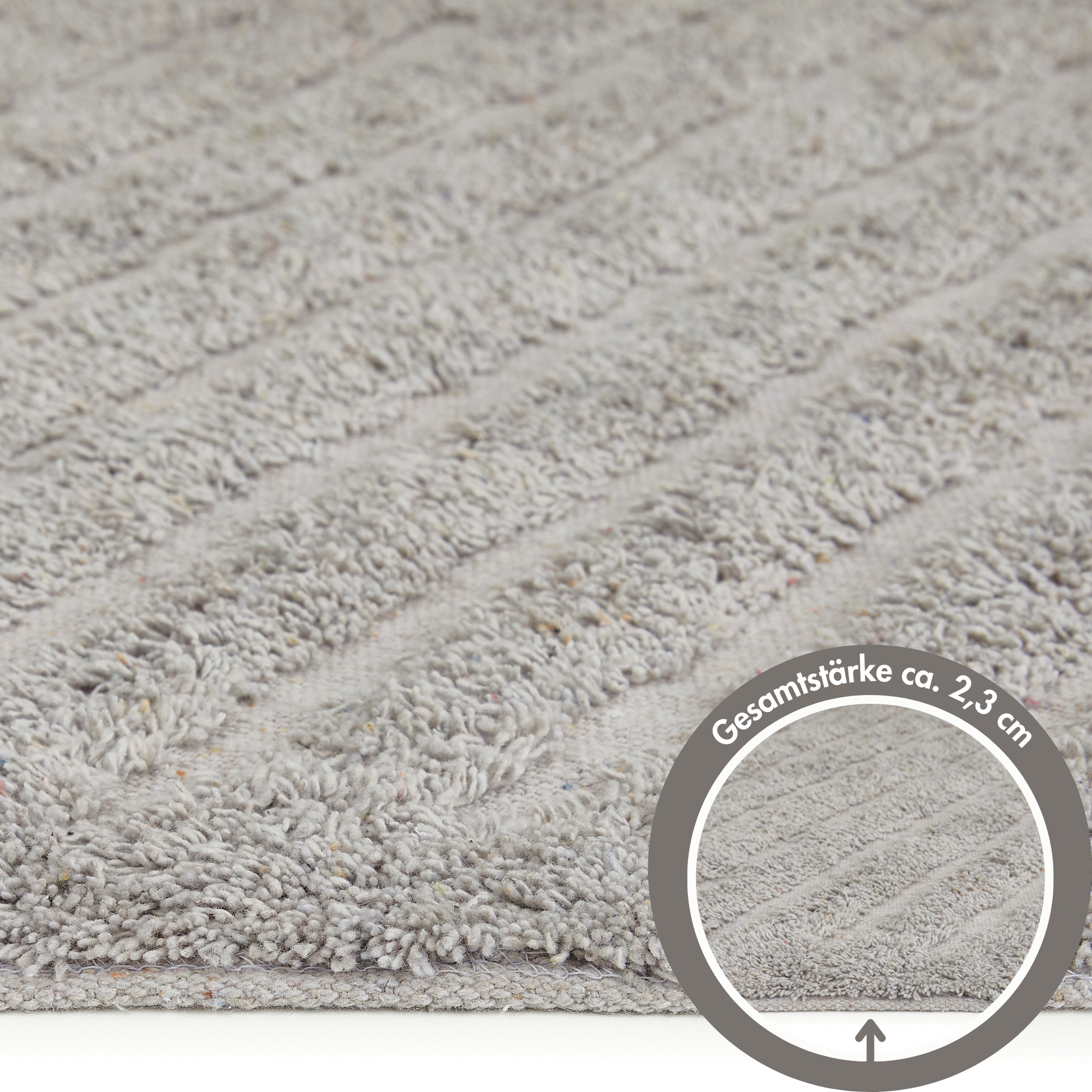 Andiamo Badematte »Havanna, 50x80 cm«, fußbodenheizungsgeeignet-schnell trocknend, Badteppich, Uni Farben, Hoch-Tief Effekt, verschiedene Designs