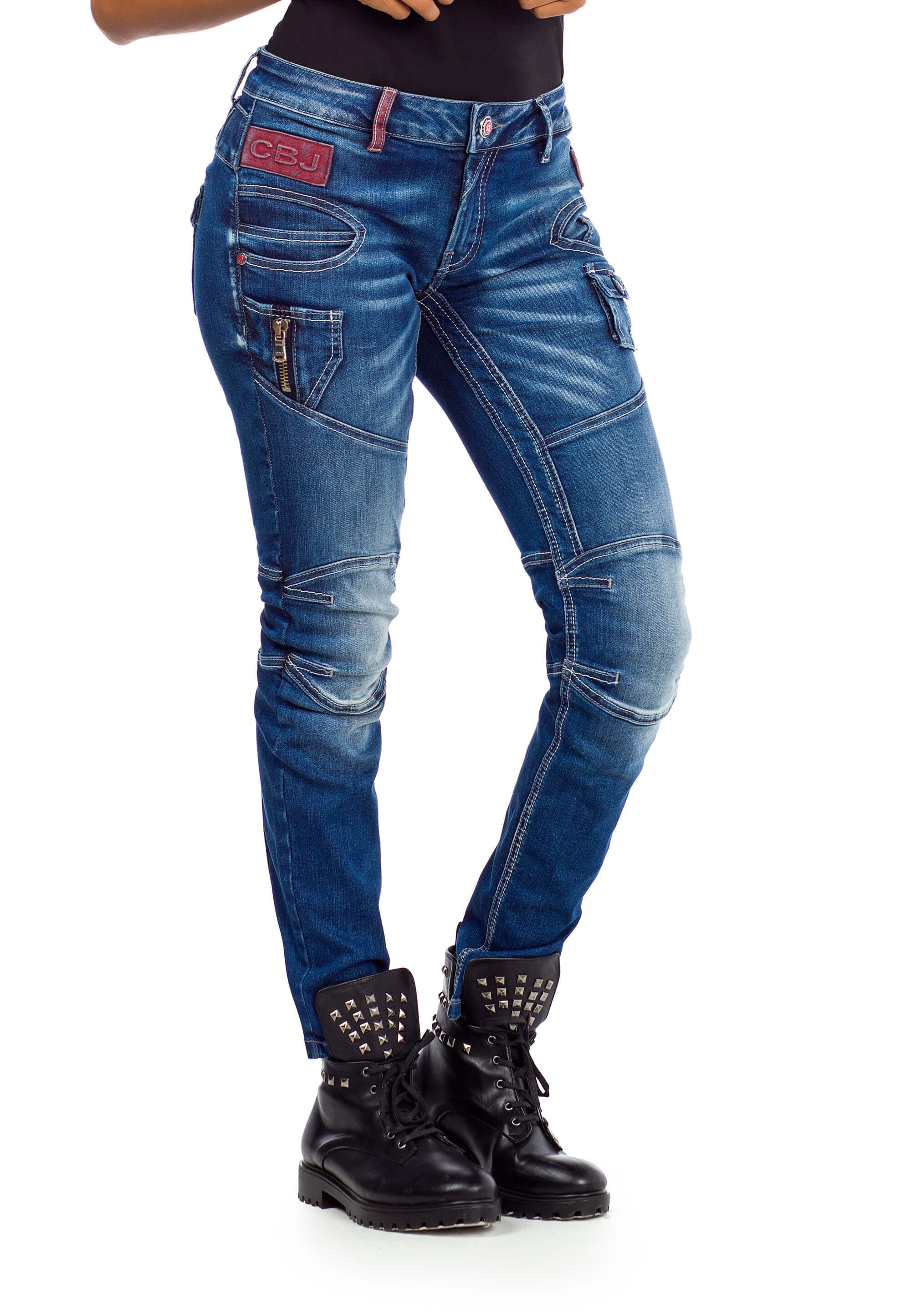 Bequeme Jeans, mit modischen Ziernähten