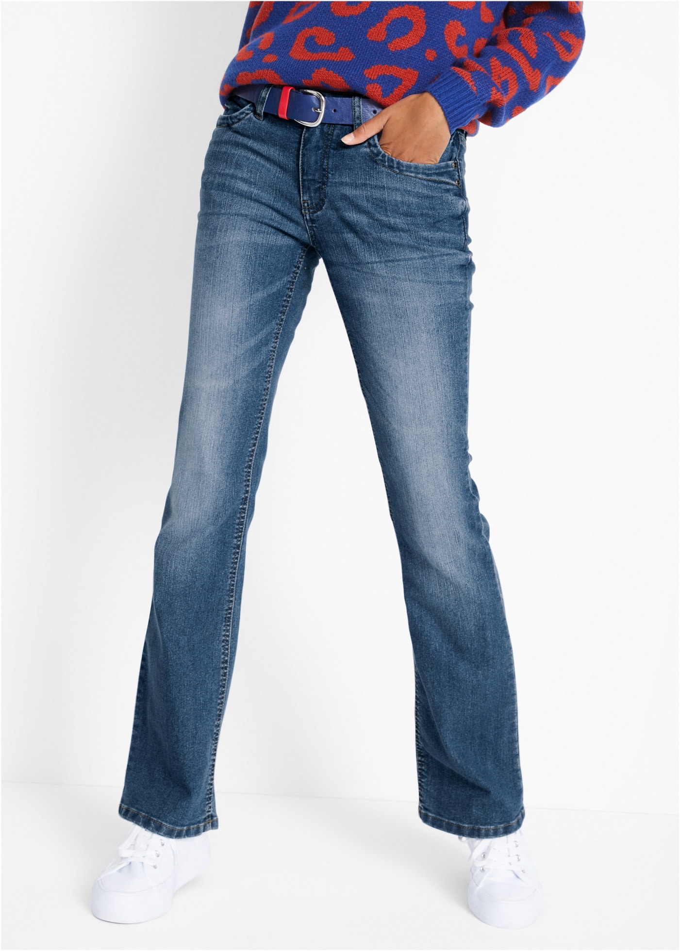 bonprix Bootcut-Jeans "Bootcut-Jeans Mid Waist, Komfort-Stretch" Regular Fi günstig online kaufen