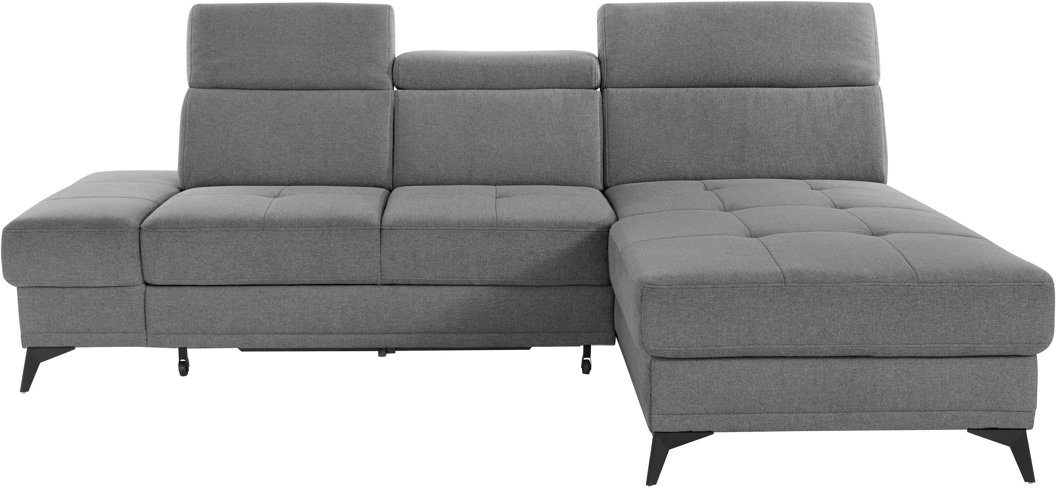 OTTO home Ecksofa "Cardiz L-Form" inkl.Kopfteilverstellung und Federkern wahlweise mit Schlaffunktion