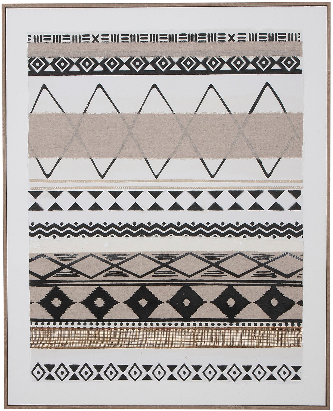 GILDE Bild mit Rahmen "Bild rechteckig Mwaki braun; schwarz; weiß H. 102 cm günstig online kaufen