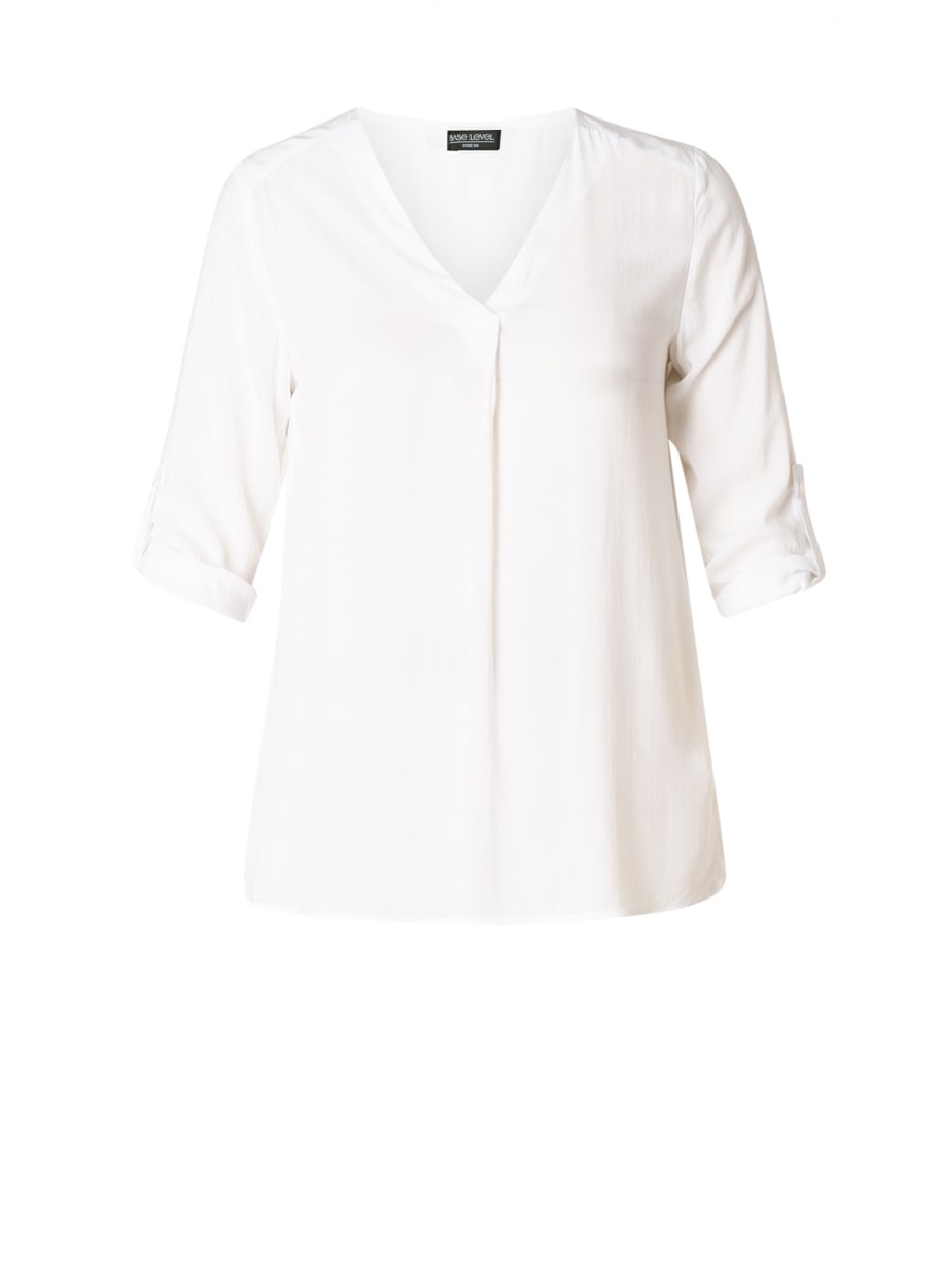 Base Level Shirtbluse mit V-Ausschnitt
