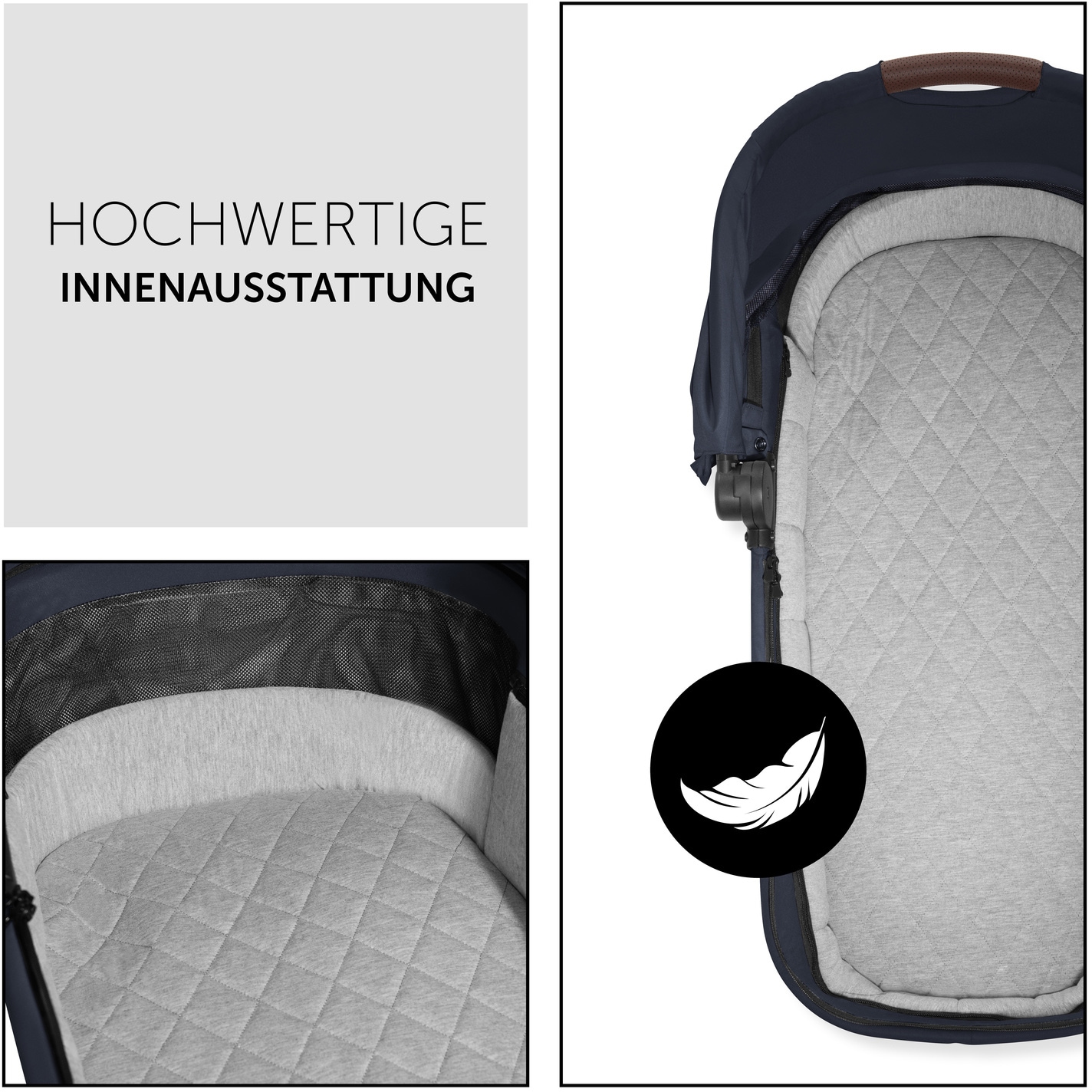 Hauck Babywanne »Walk N Care Carrycot, dark navy blue«, für den Walk N Care Kinderwagen