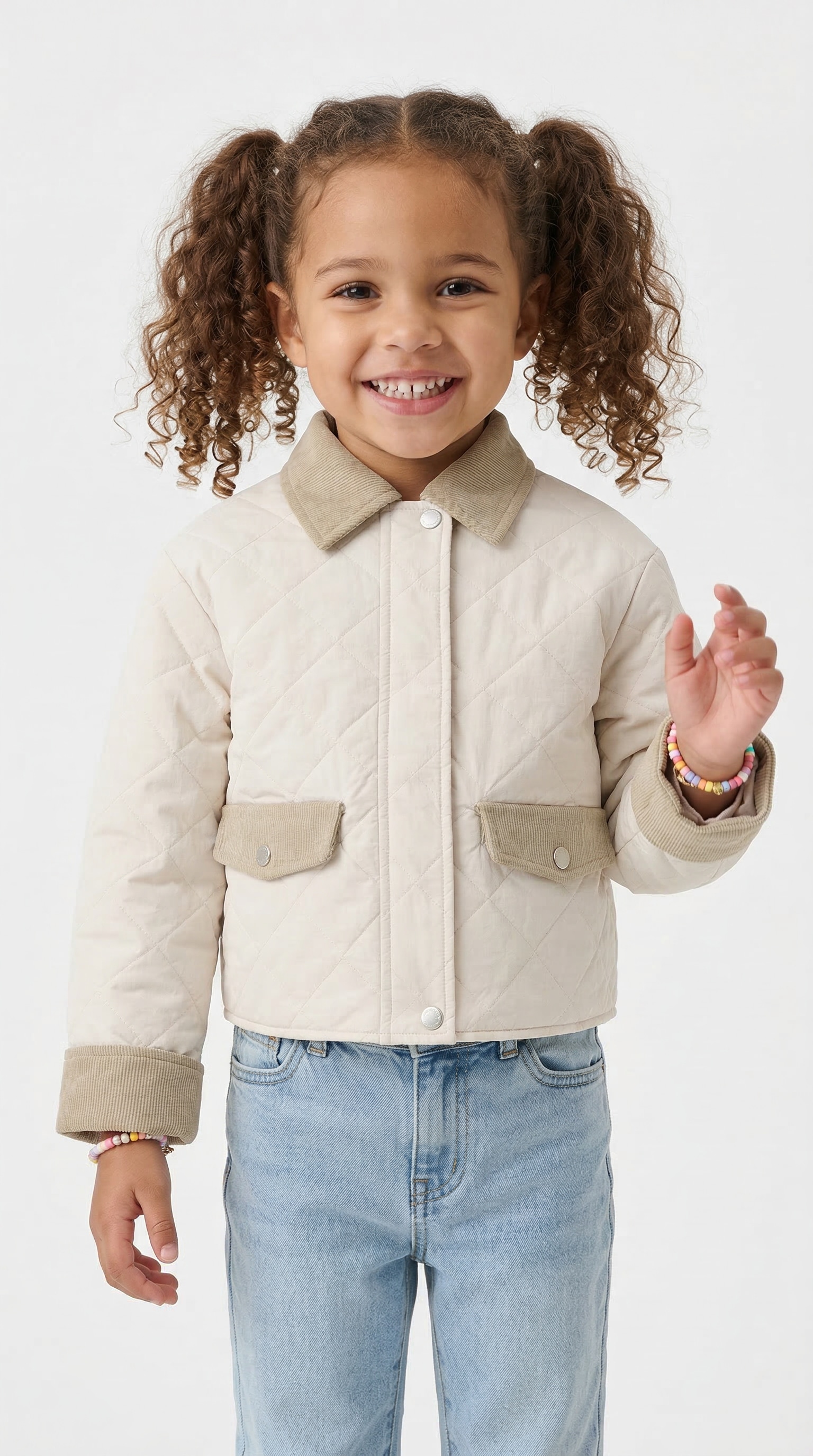 Kids Only Steppjacke "Kogrosalina Quilted Mix Jacket Vd Otw" Mit Kontrastfarbigen Besetzen