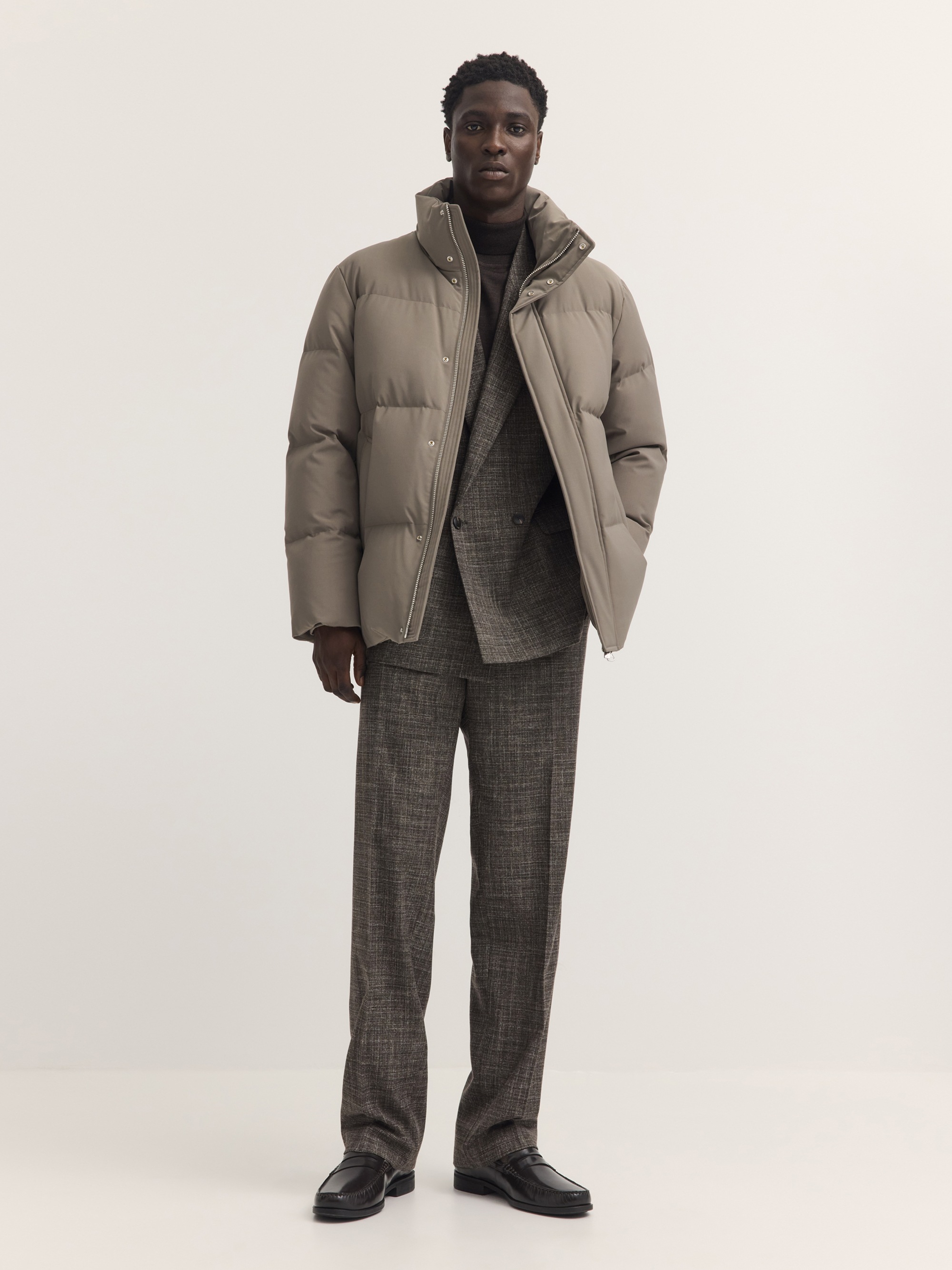 bugatti Parka »Regular Fit« ohne Kapuze Daune Stehkragen Schal inklusive