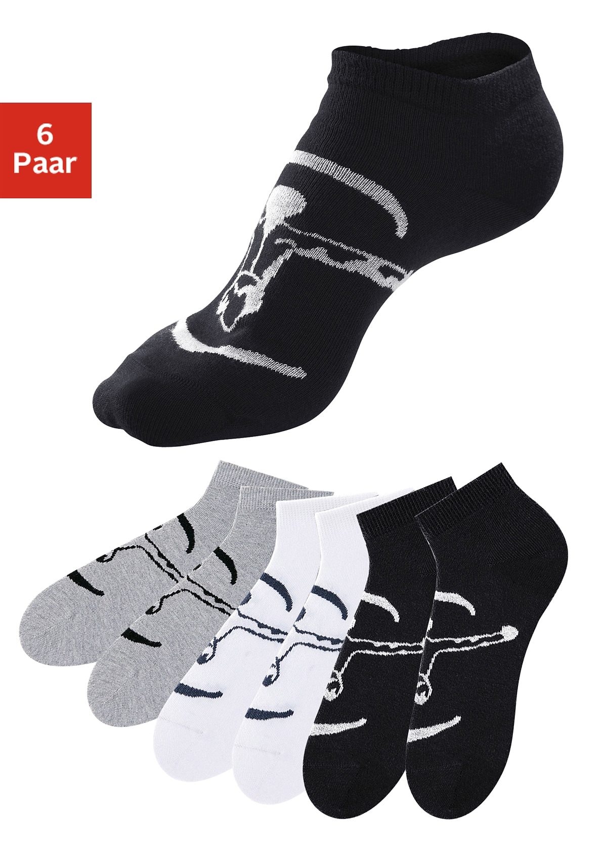 Chiemsee Sneakersocken "Damen Herren sportliche Sneaker Socken Kurzsocken atmungsaktiv" Packung, 6 Paar tlg. ideal für Sport & Freizeit mit großem Logo auf dem Fuß
