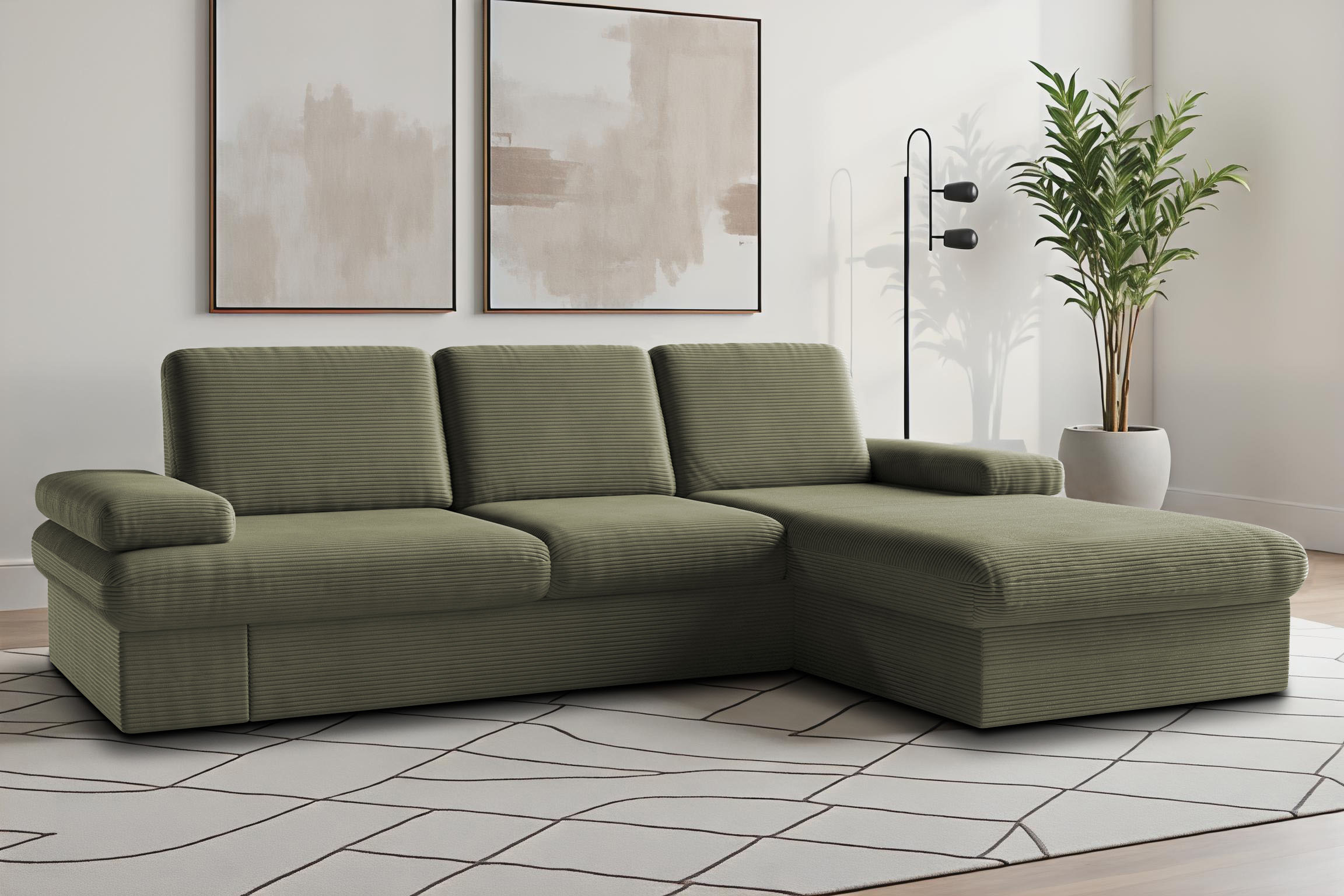 sit&more Ecksofa "Moreno L-Form, B: 247 cm" mit Armteilverstellung, optional Schlaffunktion