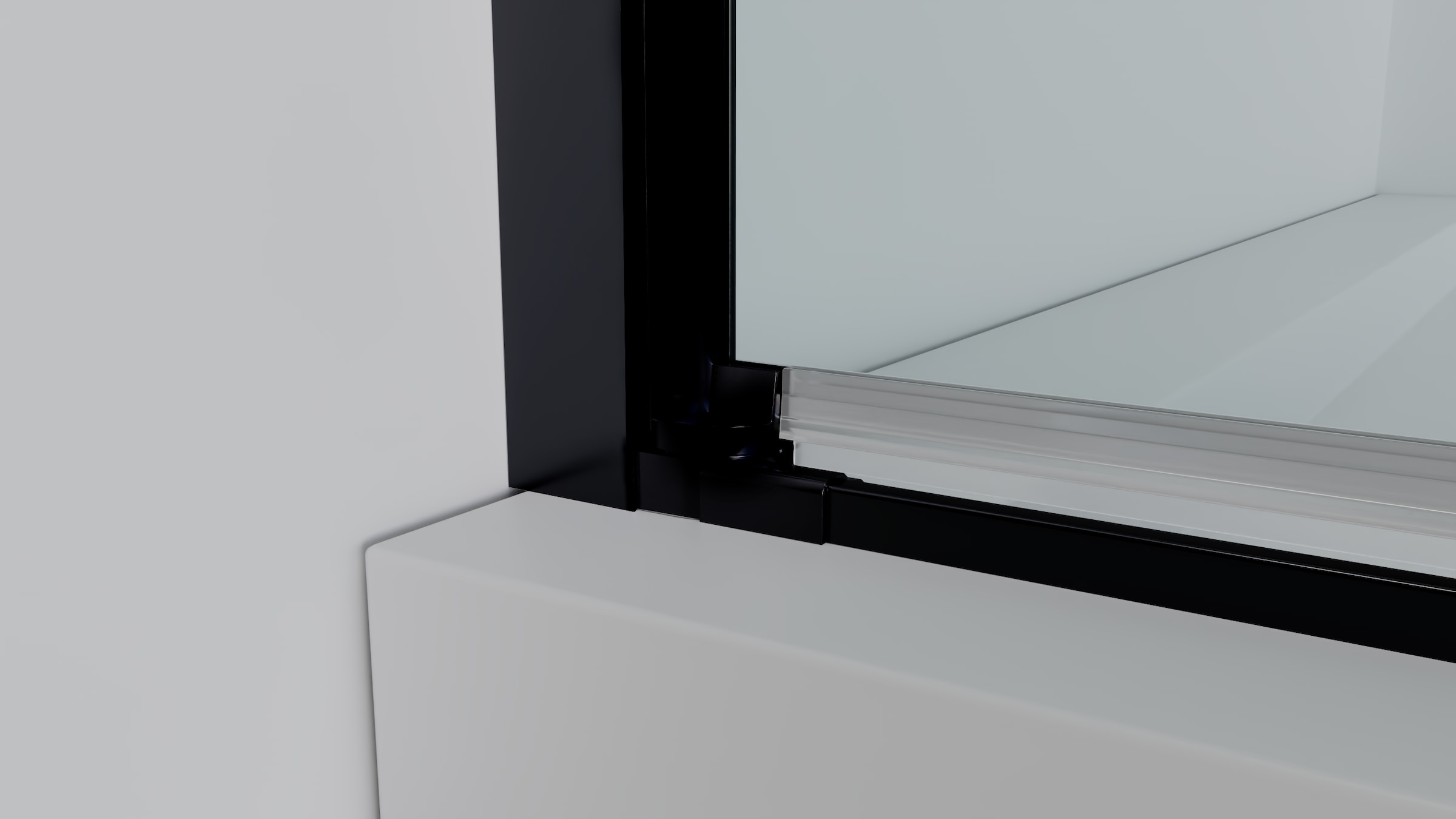 welltime Eckdusche Rahmenloses Design mit extravaganten Griffen