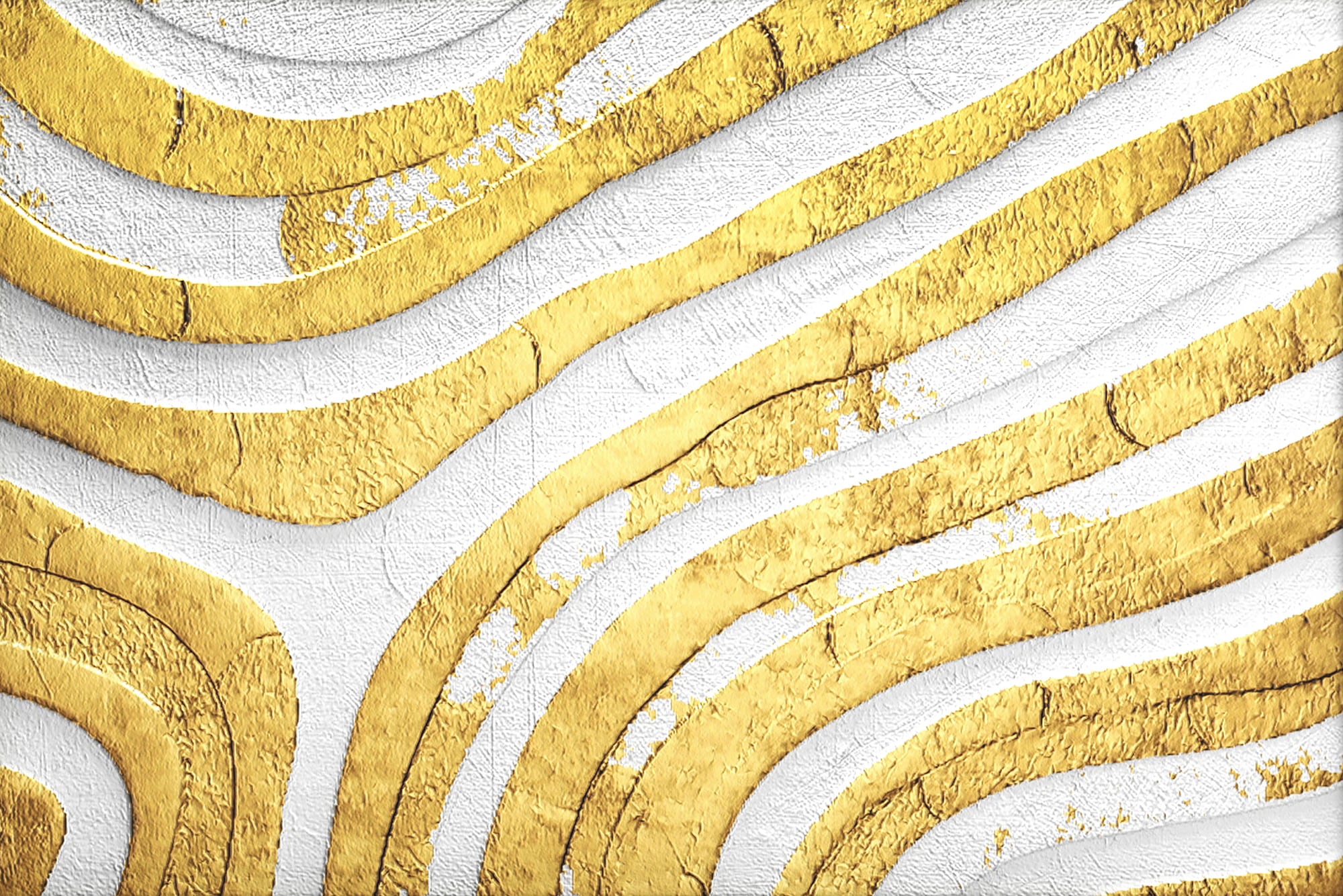 queence Leinwandbild "White and Gold"