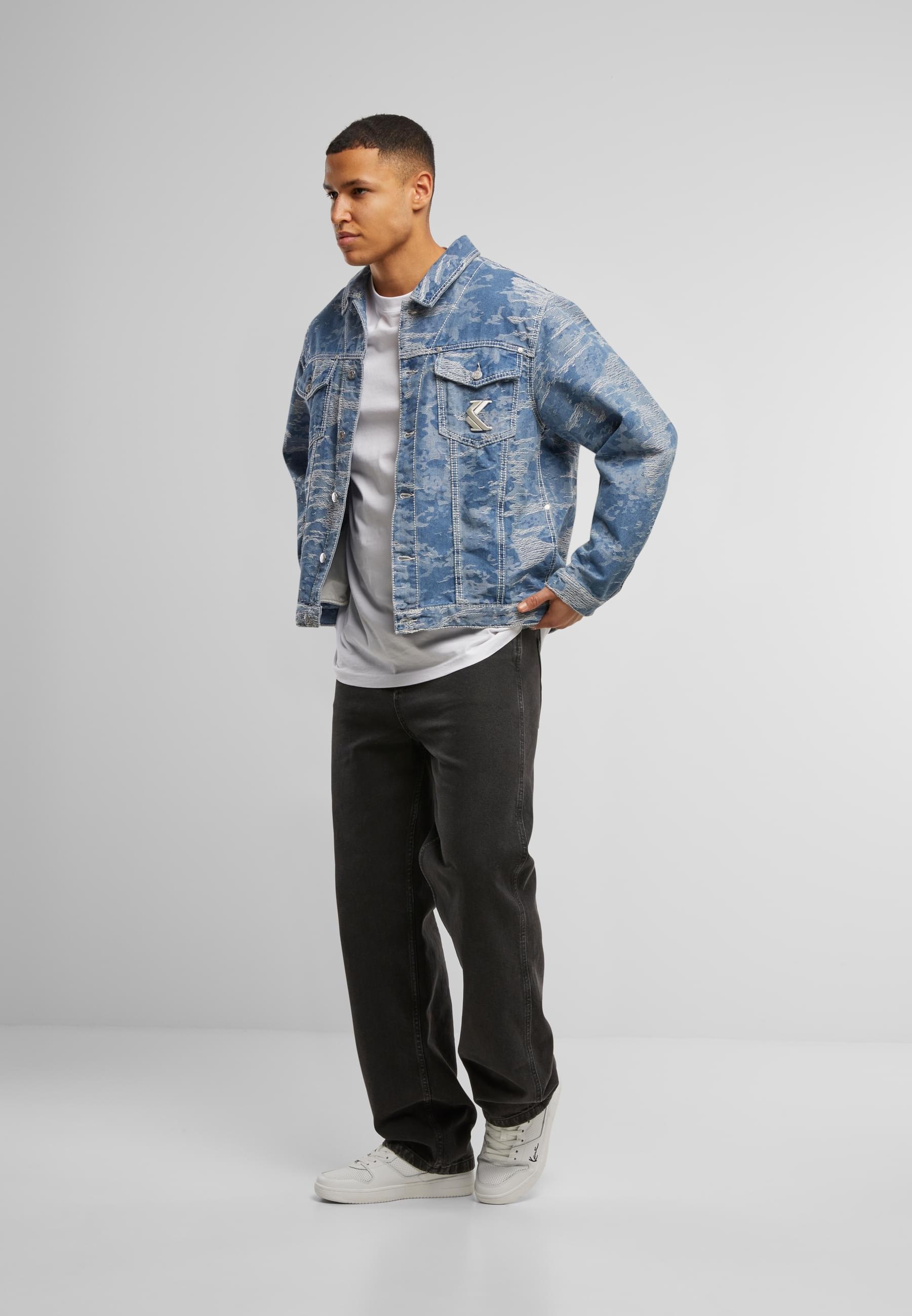 Karl Kani Jeansjacke »Karl Kani OG K Distress Camo OS Denim Jacket«, (1 St.), ohne Kapuze