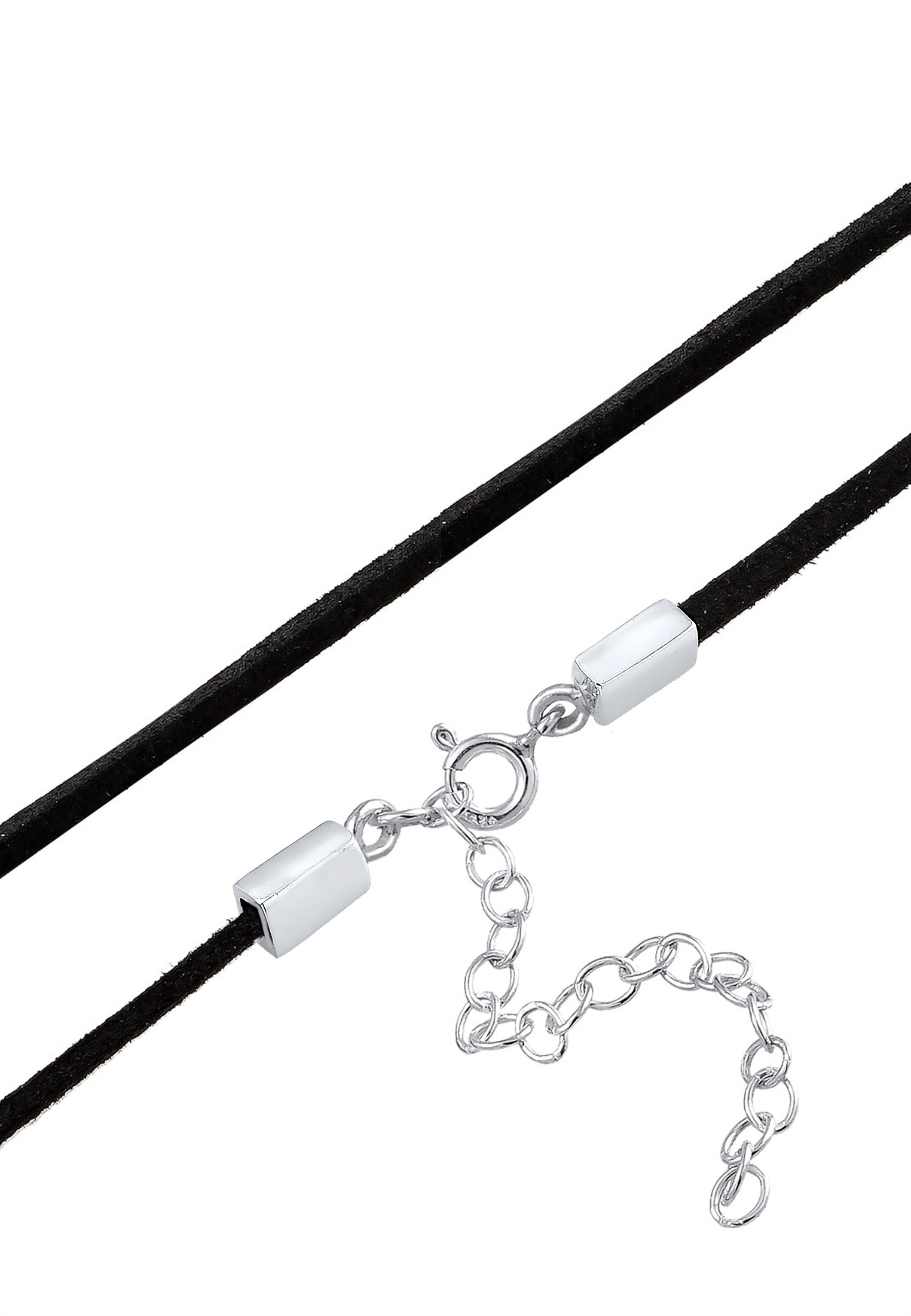 Elli Collier »Choker Tracht Edelweiss Textil Schwarz 925 Silber«