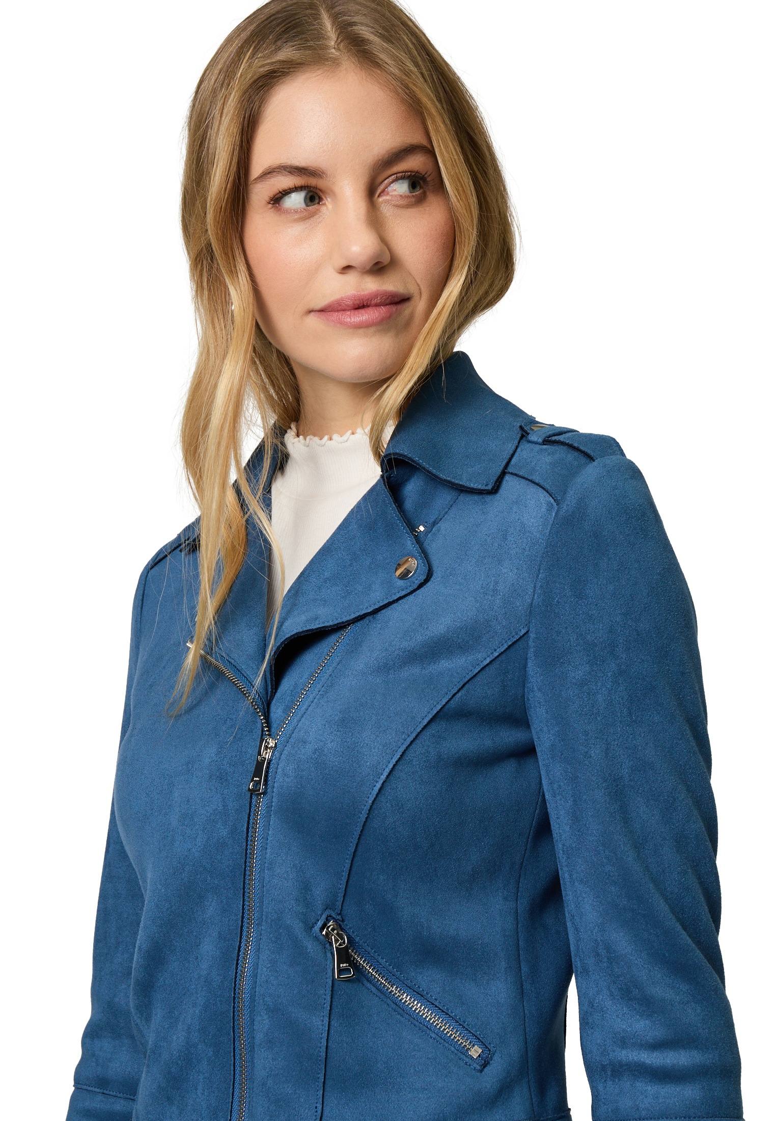 Zero Bikerjacke »zero Bikerjacke in Veloursleder-Optik«